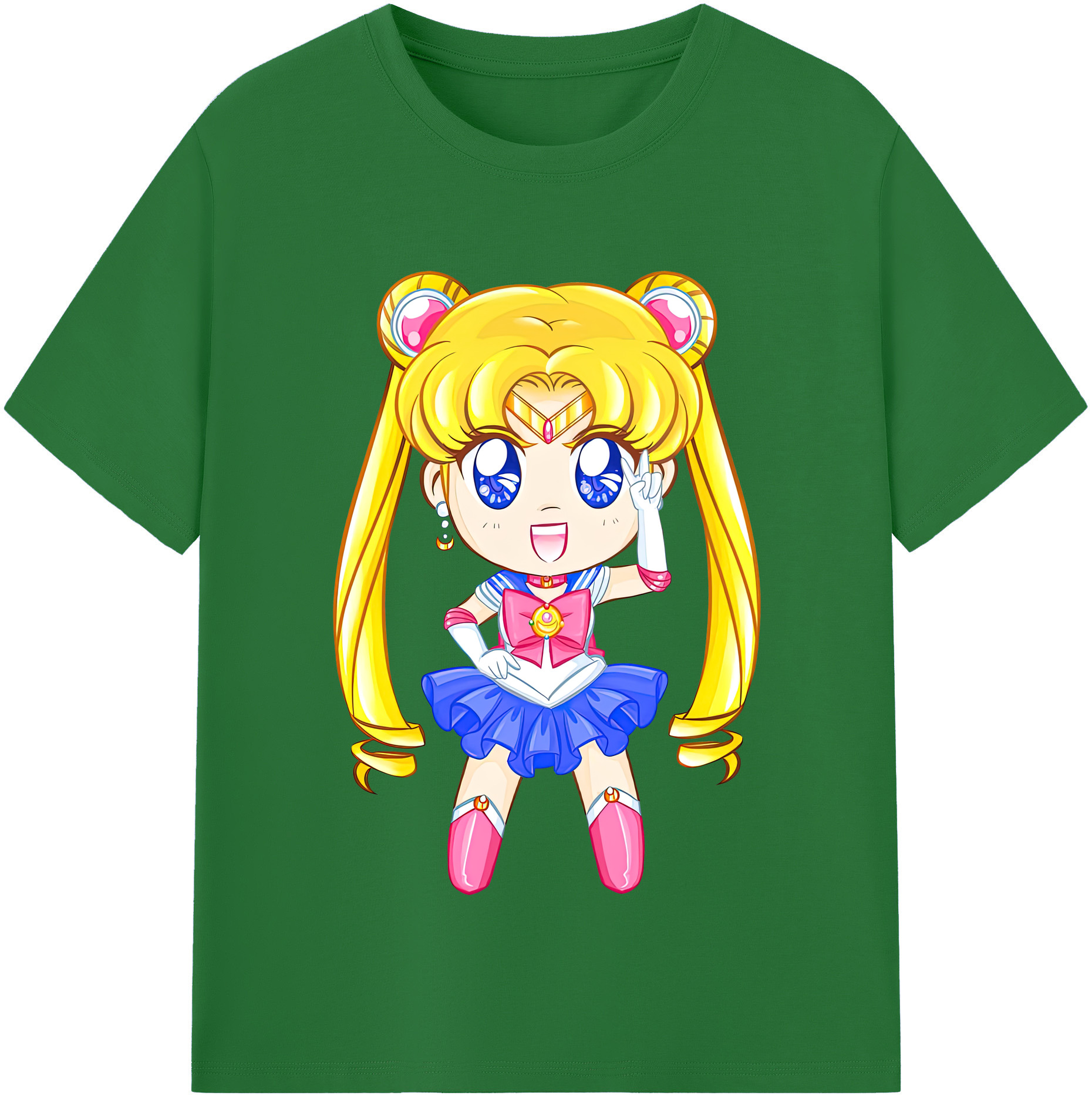 （画像用） 美少女戦士セーラームーン 月野 うさぎ つきの うさぎ Sailor Moon Tsukino Usagi 綿100％半袖Tシャツ（フロントプリント）