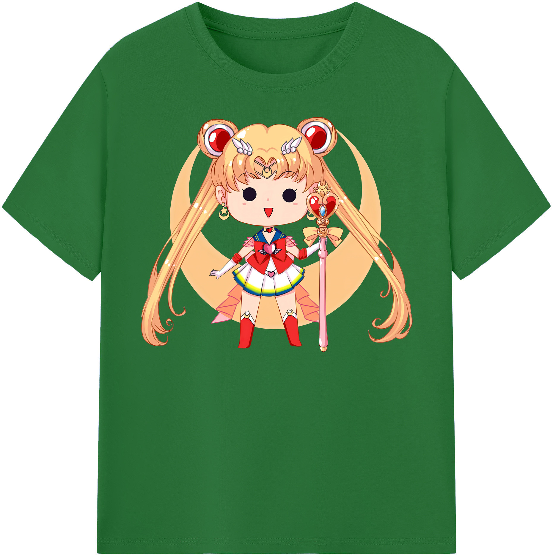 （画像用） 美少女戦士セーラームーン 月野 うさぎ つきの うさぎ Sailor Moon Tsukino Usagi 綿100％半袖Tシャツ（フロントプリント）