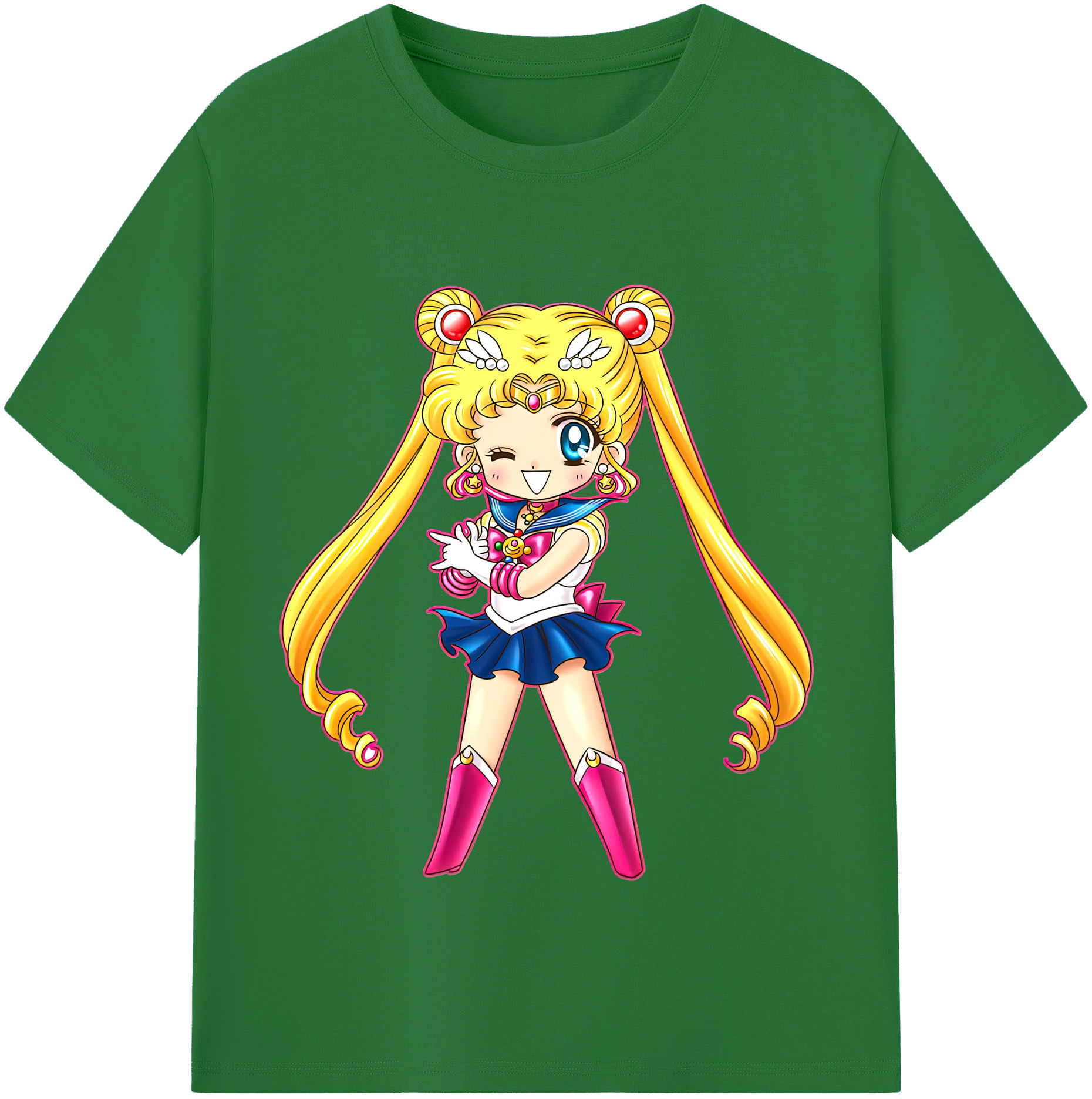 （画像用） 美少女戦士セーラームーン 月野 うさぎ つきの うさぎ Sailor Moon Tsukino Usagi 綿100％半袖Tシャツ（フロントプリント）