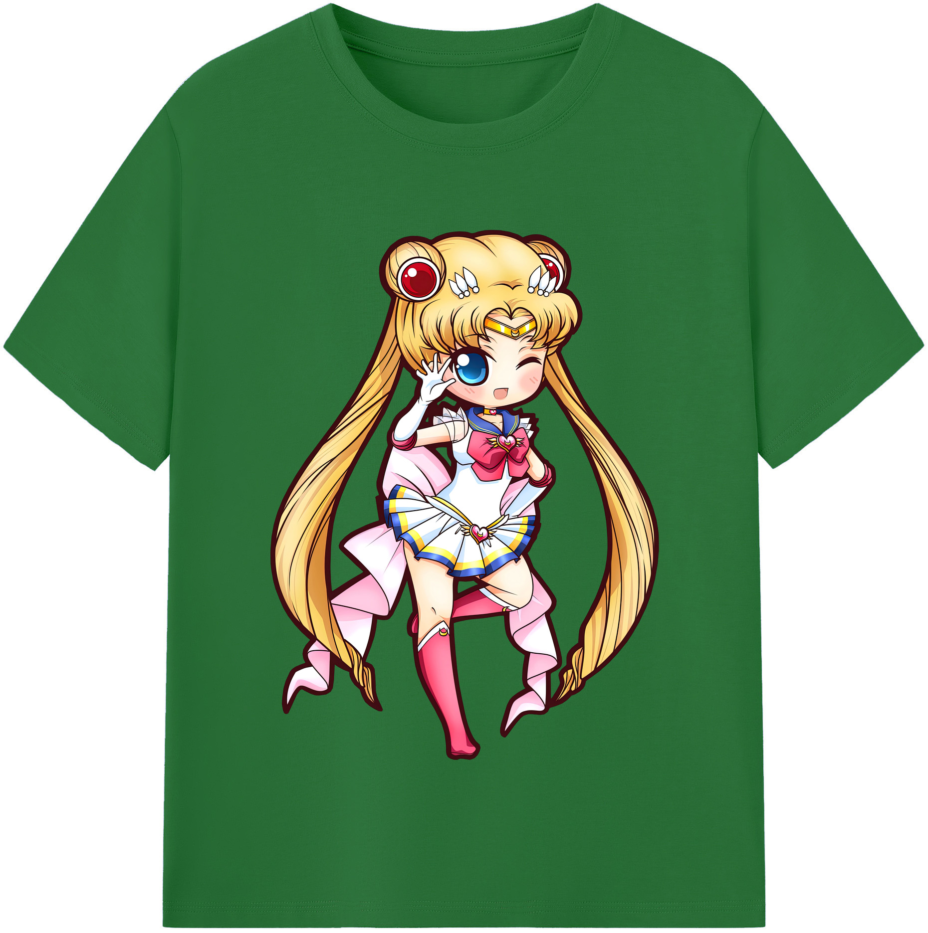 （画像用） 美少女戦士セーラームーン 月野 うさぎ つきの うさぎ Sailor Moon Tsukino Usagi 綿100％半袖Tシャツ（フロントプリント）