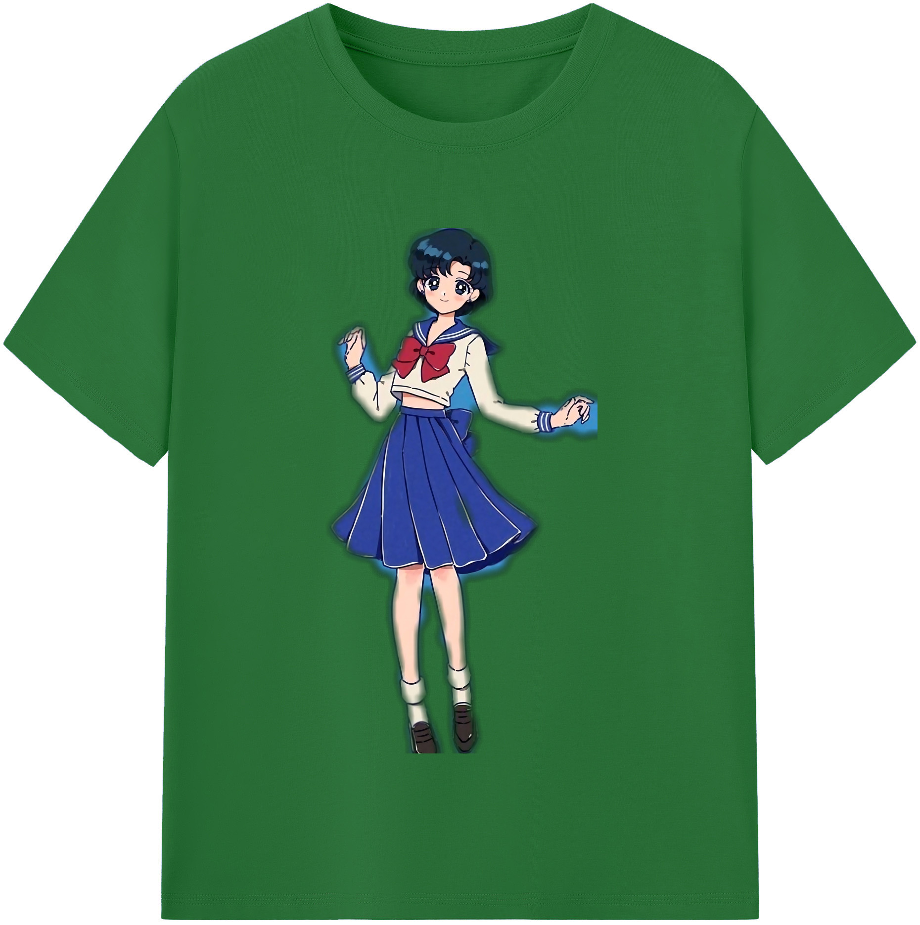 （画像用） 美少女戦士セーラームーン 水野 亜美 みずの あみ Sailor Moon Mizuno Ami 綿100％半袖Tシャツ（フロントプリント）