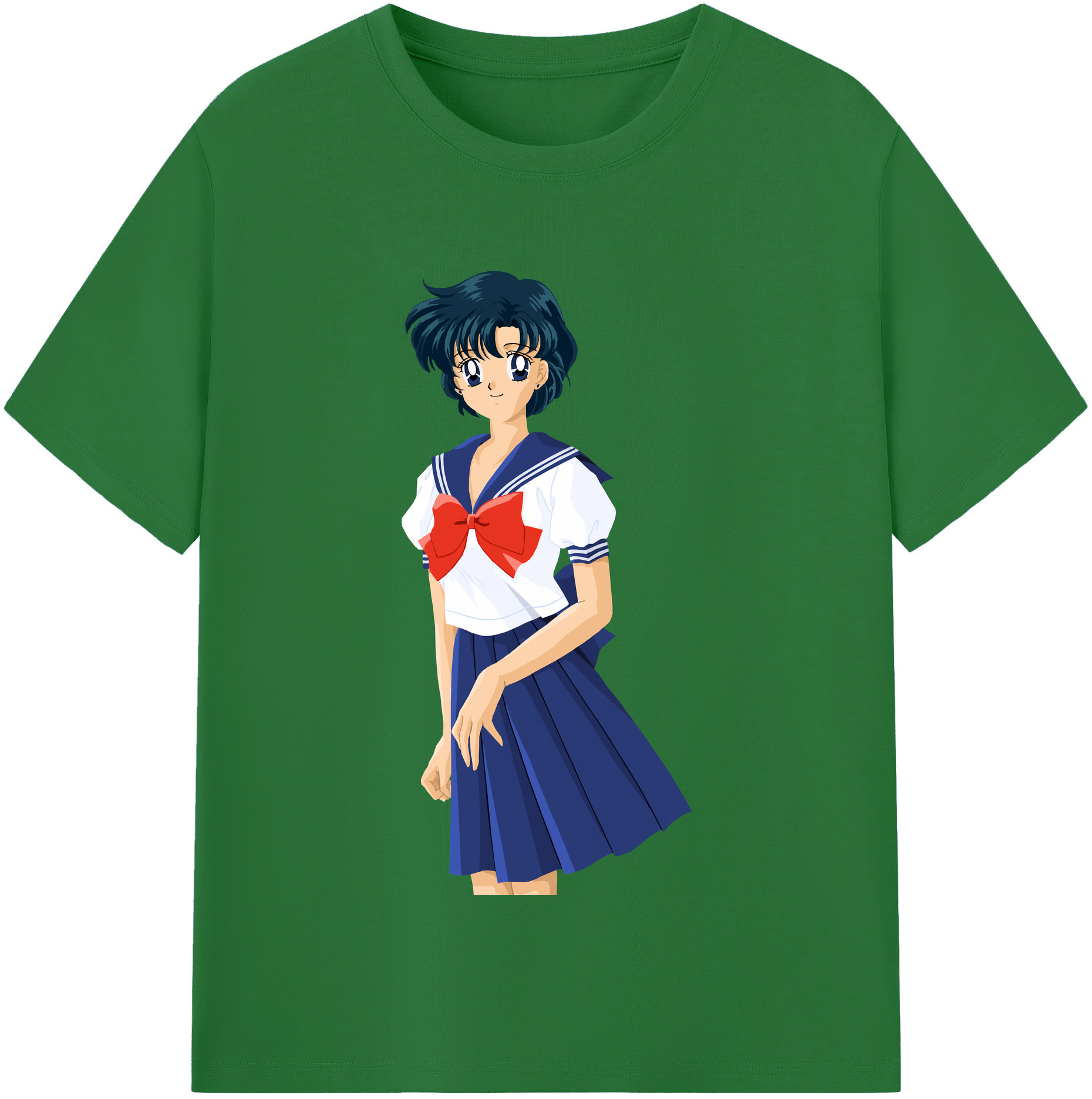 （画像用） 美少女戦士セーラームーン 水野 亜美 みずの あみ Sailor Moon Mizuno Ami 綿100％半袖Tシャツ（フロントプリント）