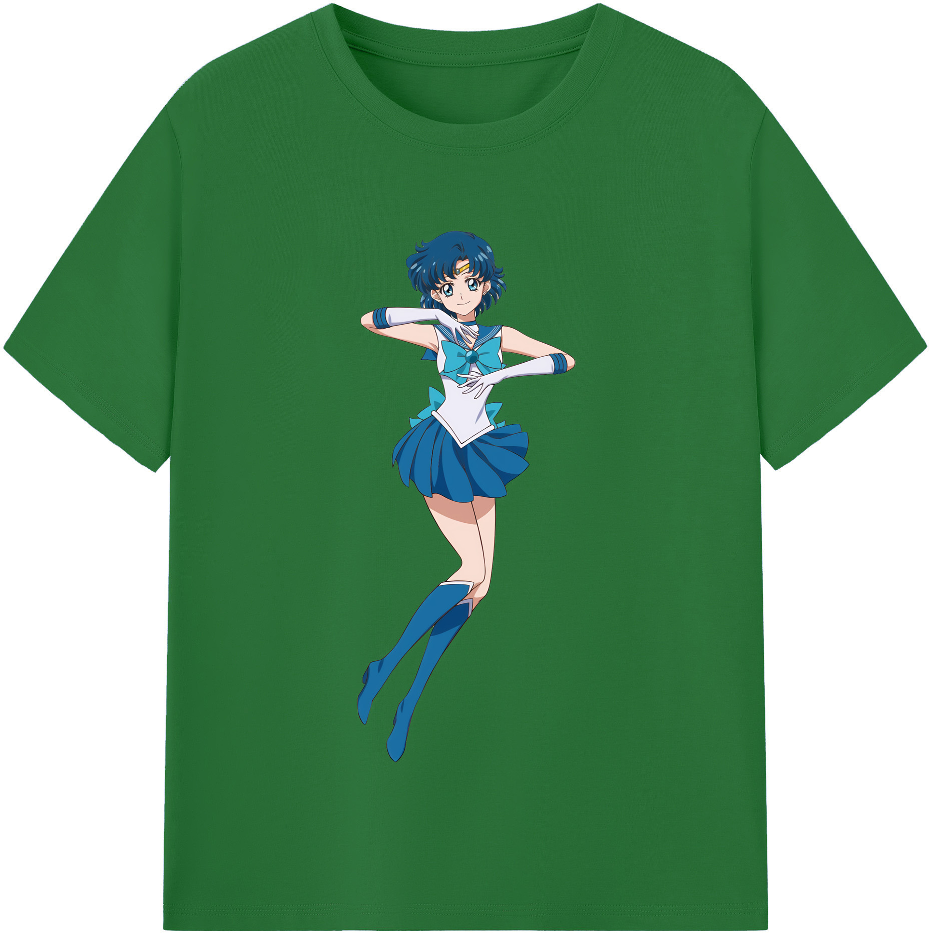 （画像用） 美少女戦士セーラームーン 水野 亜美 みずの あみ Sailor Moon Mizuno Ami 綿100％半袖Tシャツ（フロントプリント）