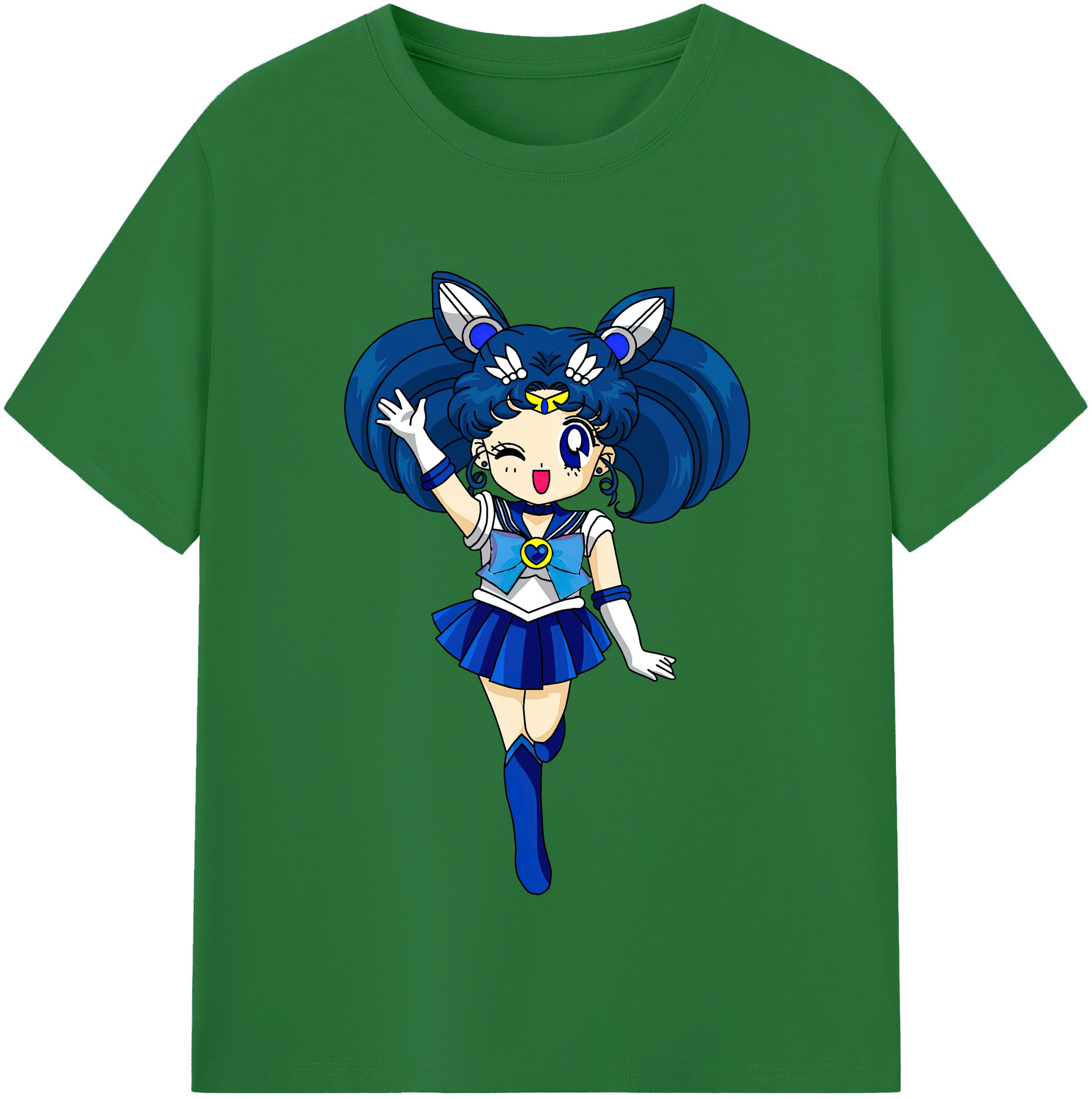（画像用） 美少女戦士セーラームーン 水野 亜美 みずの あみ Sailor Moon Mizuno Ami 綿100％半袖Tシャツ（フロントプリント）