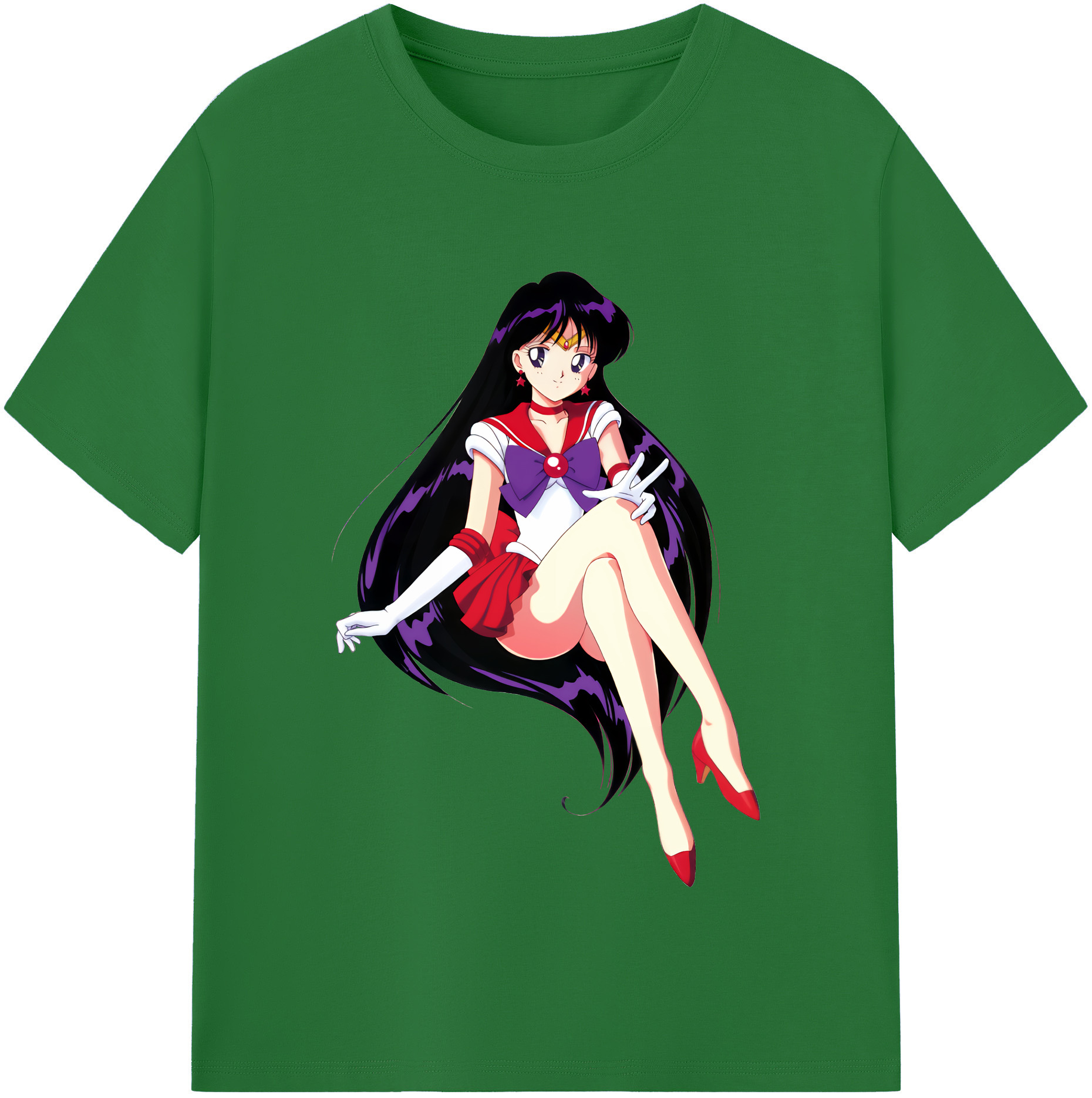 （画像用） 美少女戦士セーラームーン 火野レイ ひの レイ Sailor Moon Hino Rei （セーラーマーズ,Sailor Mars） 綿100％半袖Tシャツ（フロントプリント）