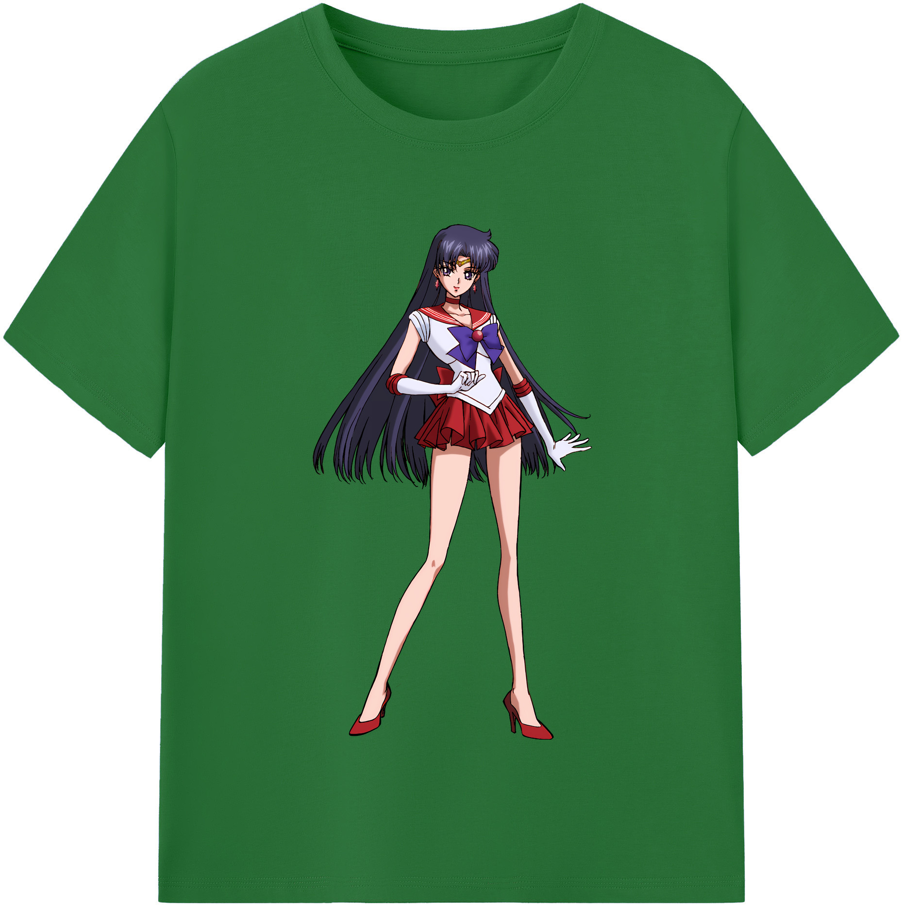 （画像用） 美少女戦士セーラームーン 火野レイ ひの レイ Sailor Moon Hino Rei （セーラーマーズ,Sailor Mars） 綿100％半袖Tシャツ（フロントプリント）