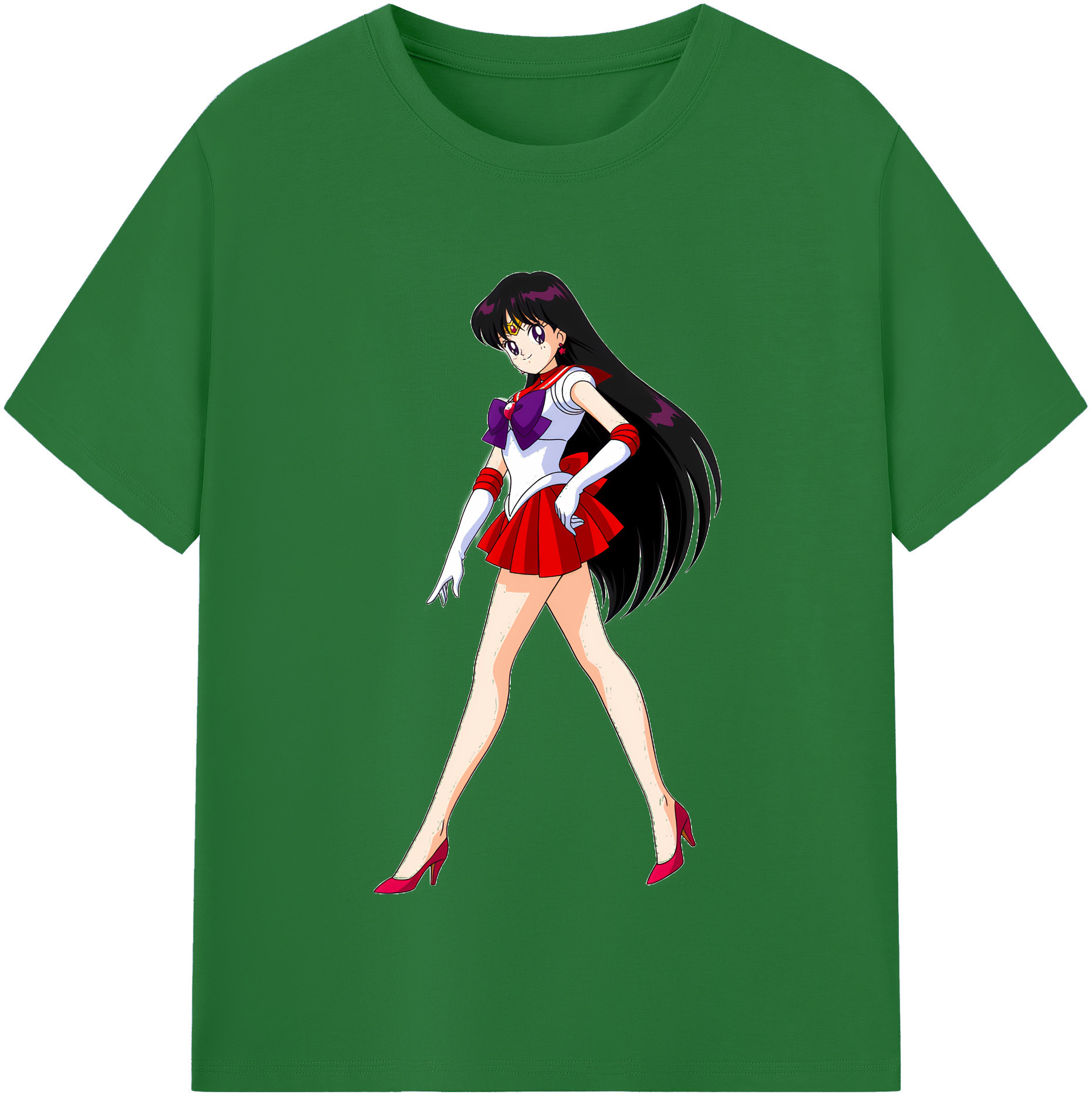（画像用） 美少女戦士セーラームーン 火野レイ ひの レイ Sailor Moon Hino Rei （セーラーマーズ,Sailor Mars） 綿100％半袖Tシャツ（フロントプリント）