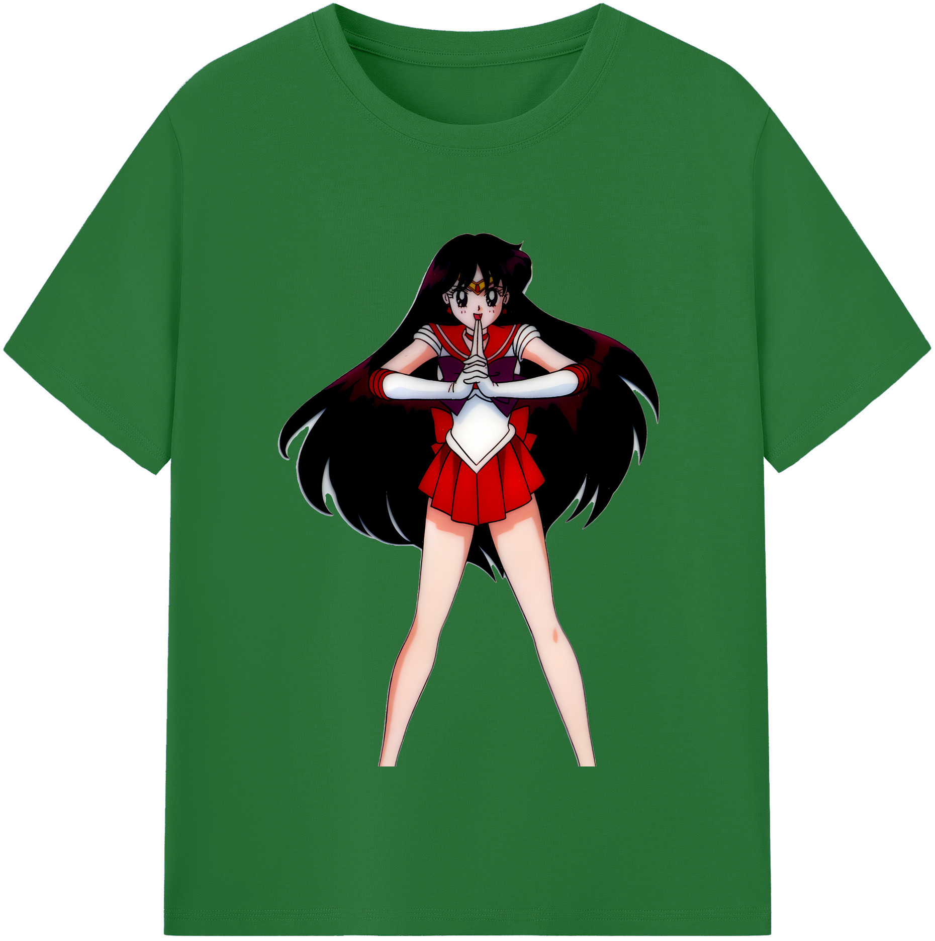（画像用） 美少女戦士セーラームーン 火野レイ ひの レイ Sailor Moon Hino Rei （セーラーマーズ,Sailor Mars） 綿100％半袖Tシャツ（フロントプリント）
