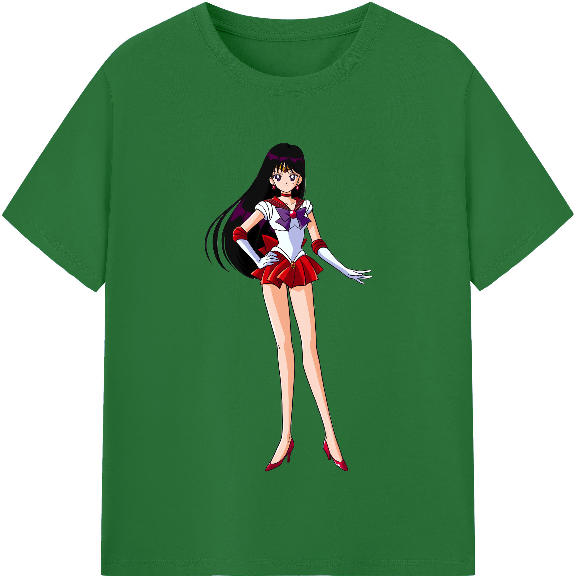 （画像用） 美少女戦士セーラームーン 火野レイ ひの レイ Sailor Moon Hino Rei （セーラーマーズ,Sailor Mars） 綿100％半袖Tシャツ（フロントプリント）