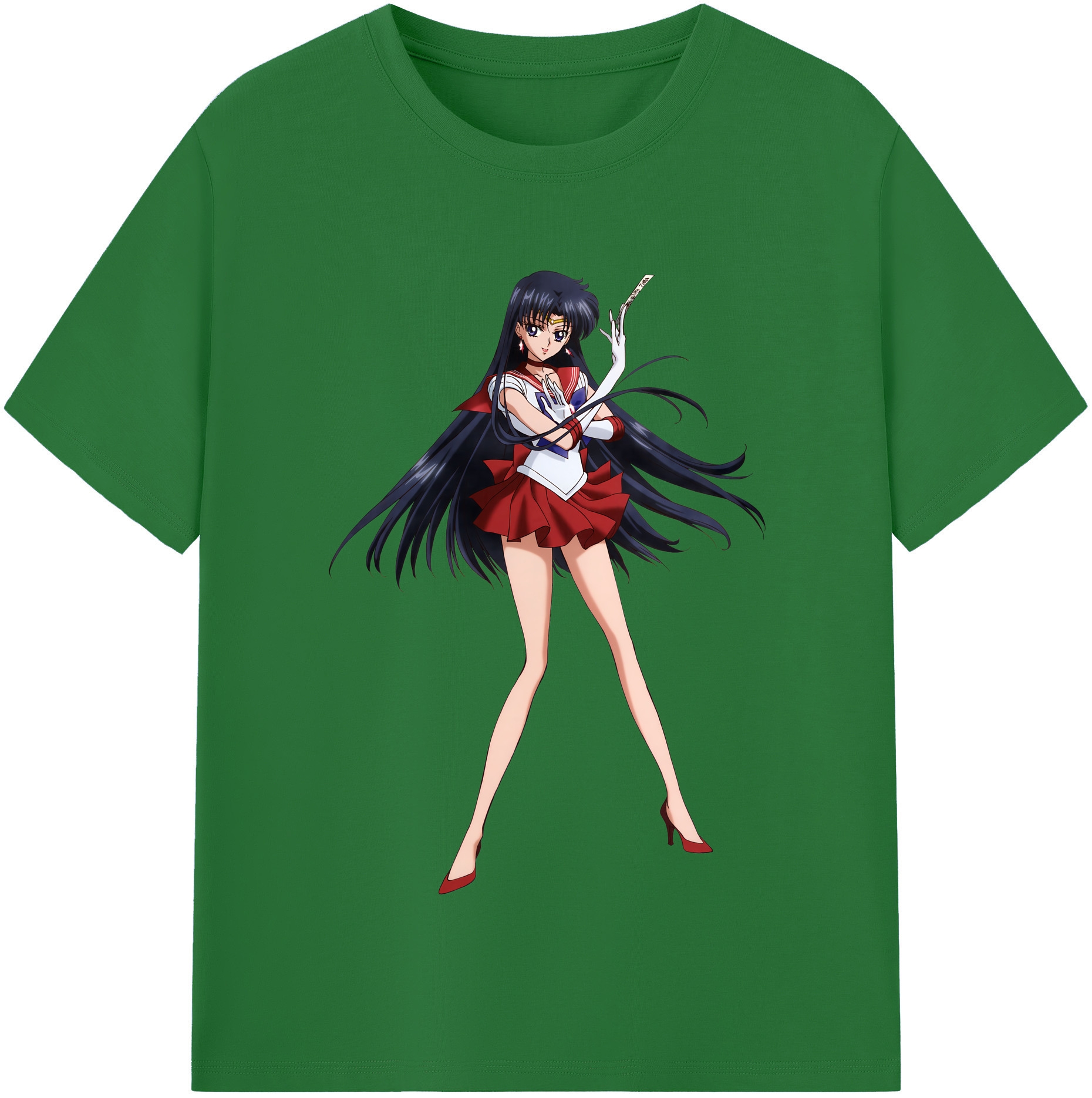 （画像用） 美少女戦士セーラームーン 火野レイ ひの レイ Sailor Moon Hino Rei （セーラーマーズ,Sailor Mars） 綿100％半袖Tシャツ（フロントプリント）