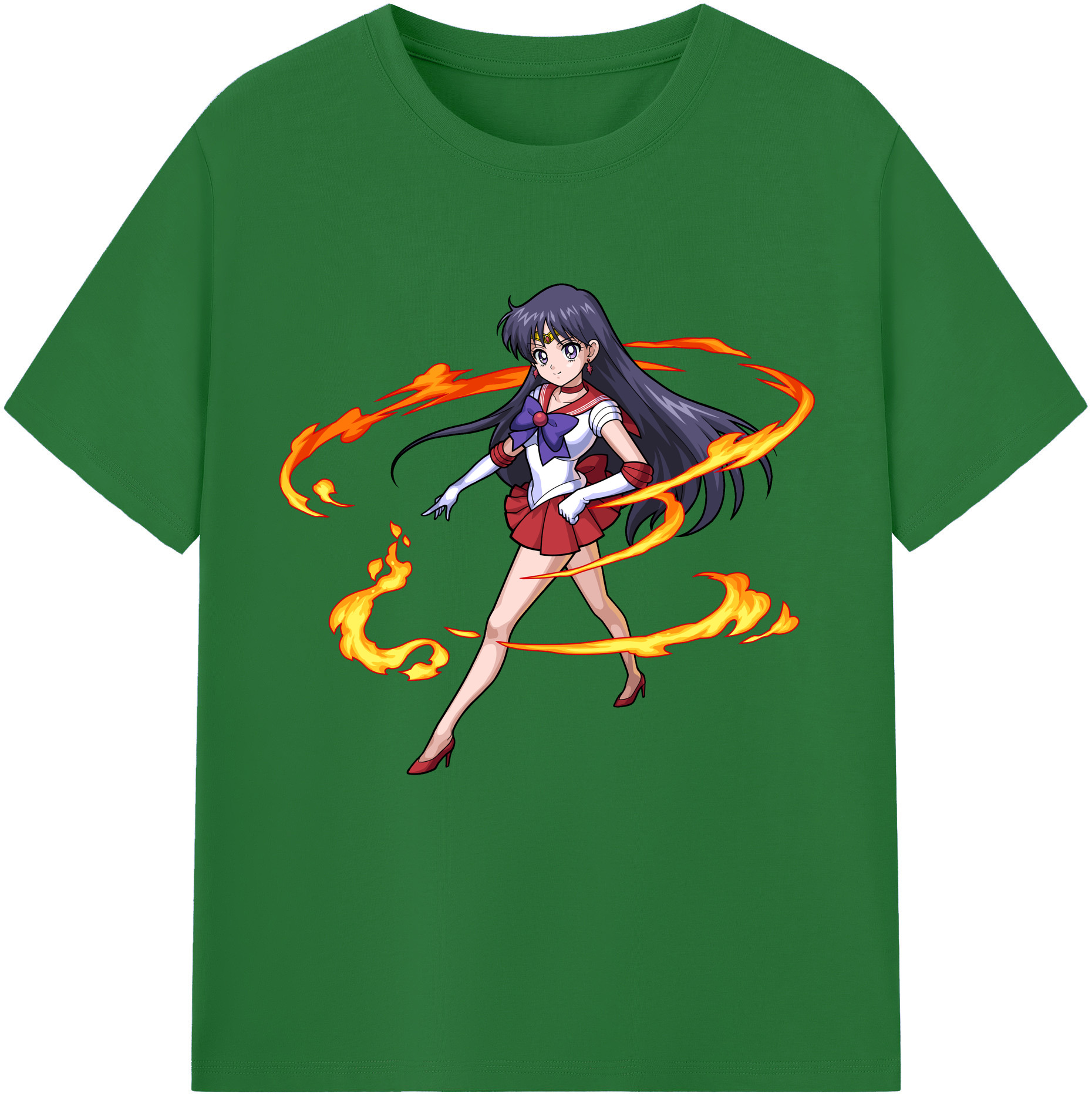 （画像用） 美少女戦士セーラームーン 火野レイ ひの レイ Sailor Moon Hino Rei （セーラーマーズ,Sailor Mars） 綿100％半袖Tシャツ（フロントプリント）