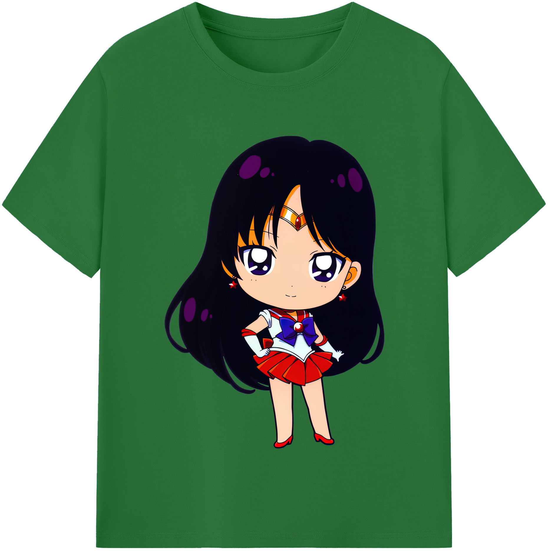（画像用） 美少女戦士セーラームーン 火野レイ ひの レイ Sailor Moon Hino Rei （セーラーマーズ,Sailor Mars） 綿100％半袖Tシャツ（フロントプリント）