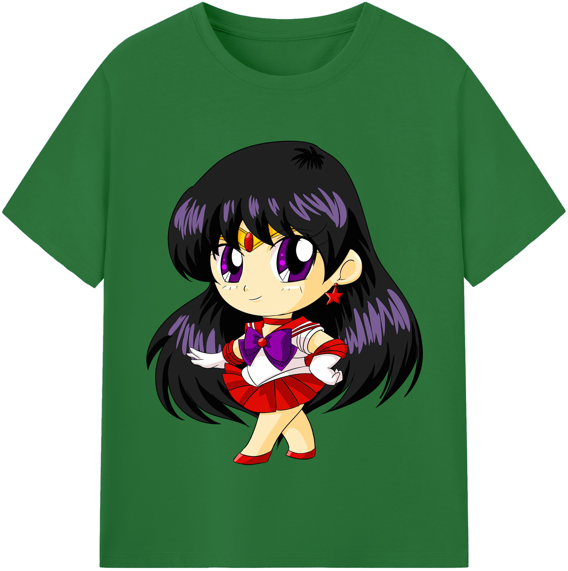（画像用） 美少女戦士セーラームーン 火野レイ ひの レイ Sailor Moon Hino Rei （セーラーマーズ,Sailor Mars） 綿100％半袖Tシャツ（フロントプリント）
