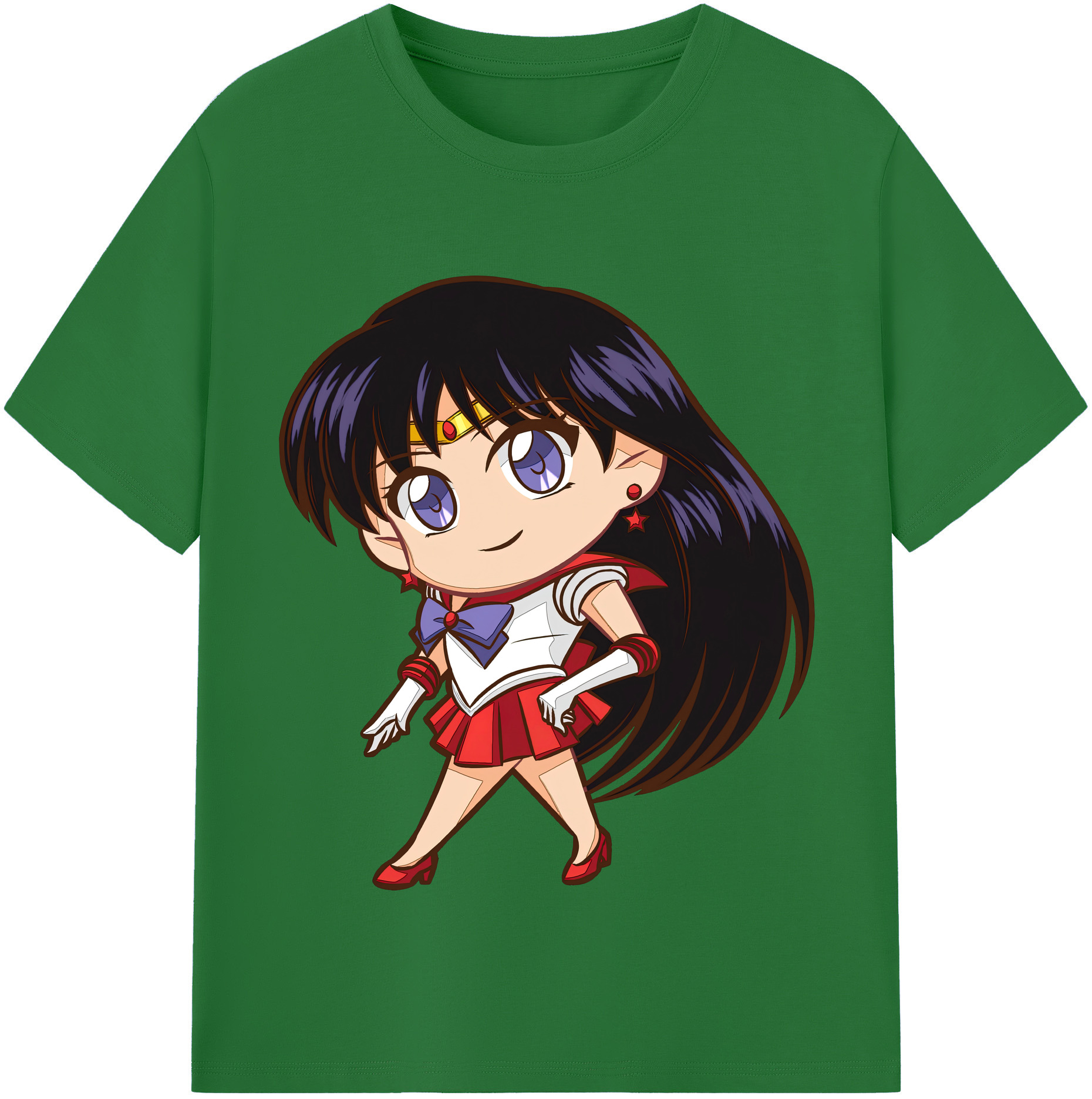 （画像用） 美少女戦士セーラームーン 火野レイ ひの レイ Sailor Moon Hino Rei （セーラーマーズ,Sailor Mars） 綿100％半袖Tシャツ（フロントプリント）