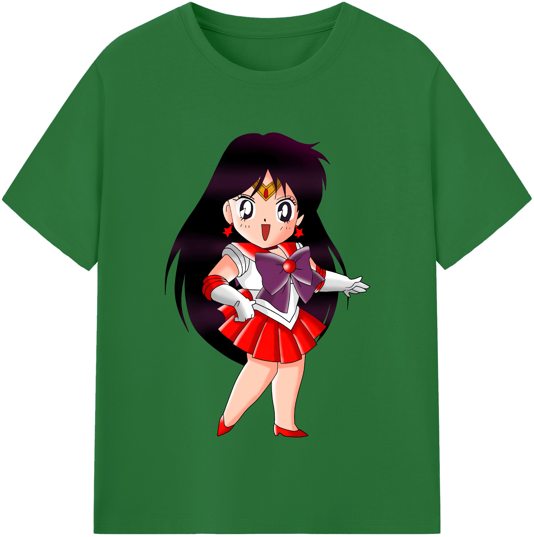 （画像用） 美少女戦士セーラームーン 火野レイ ひの レイ Sailor Moon Hino Rei （セーラーマーズ,Sailor Mars） 綿100％半袖Tシャツ（フロントプリント）