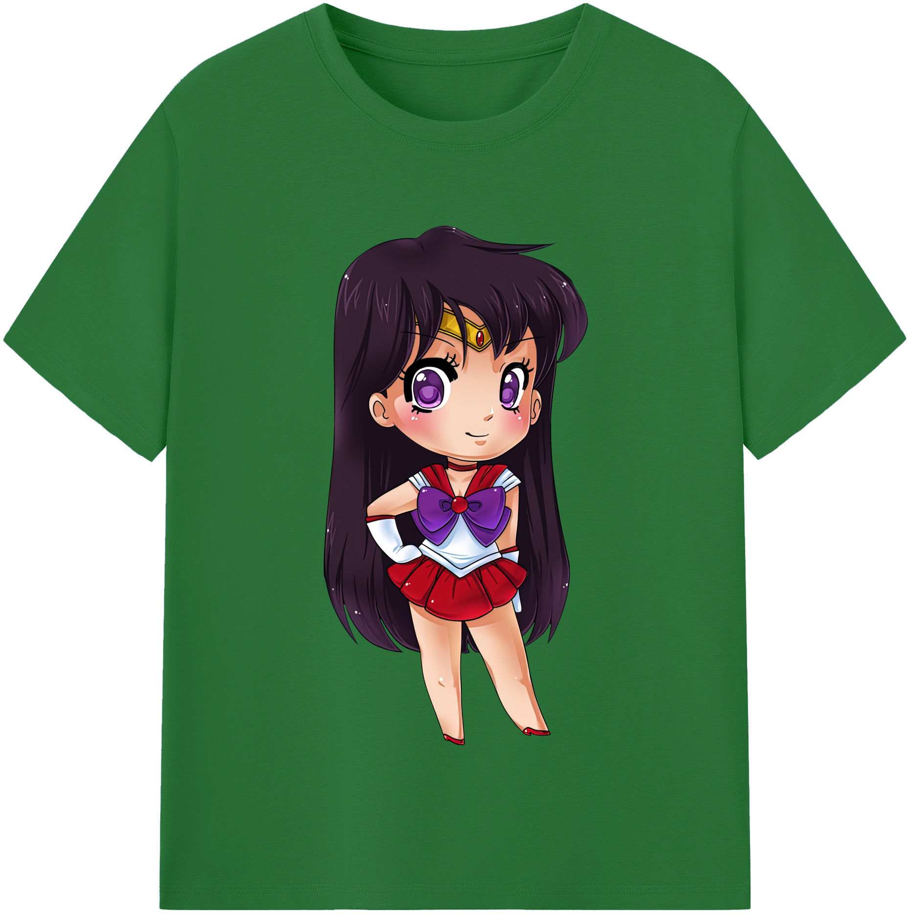 （画像用） 美少女戦士セーラームーン 火野レイ ひの レイ Sailor Moon Hino Rei （セーラーマーズ,Sailor Mars） 綿100％半袖Tシャツ（フロントプリント）