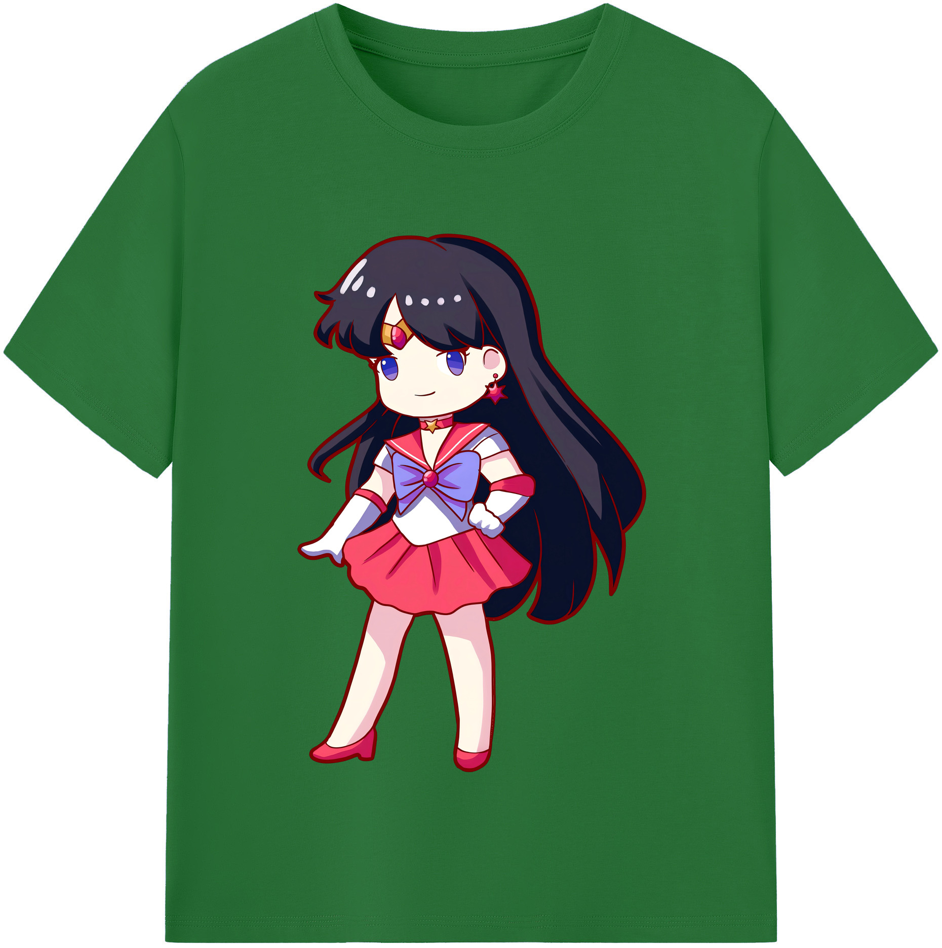 （画像用） 美少女戦士セーラームーン 火野レイ ひの レイ Sailor Moon Hino Rei （セーラーマーズ,Sailor Mars） 綿100％半袖Tシャツ（フロントプリント）