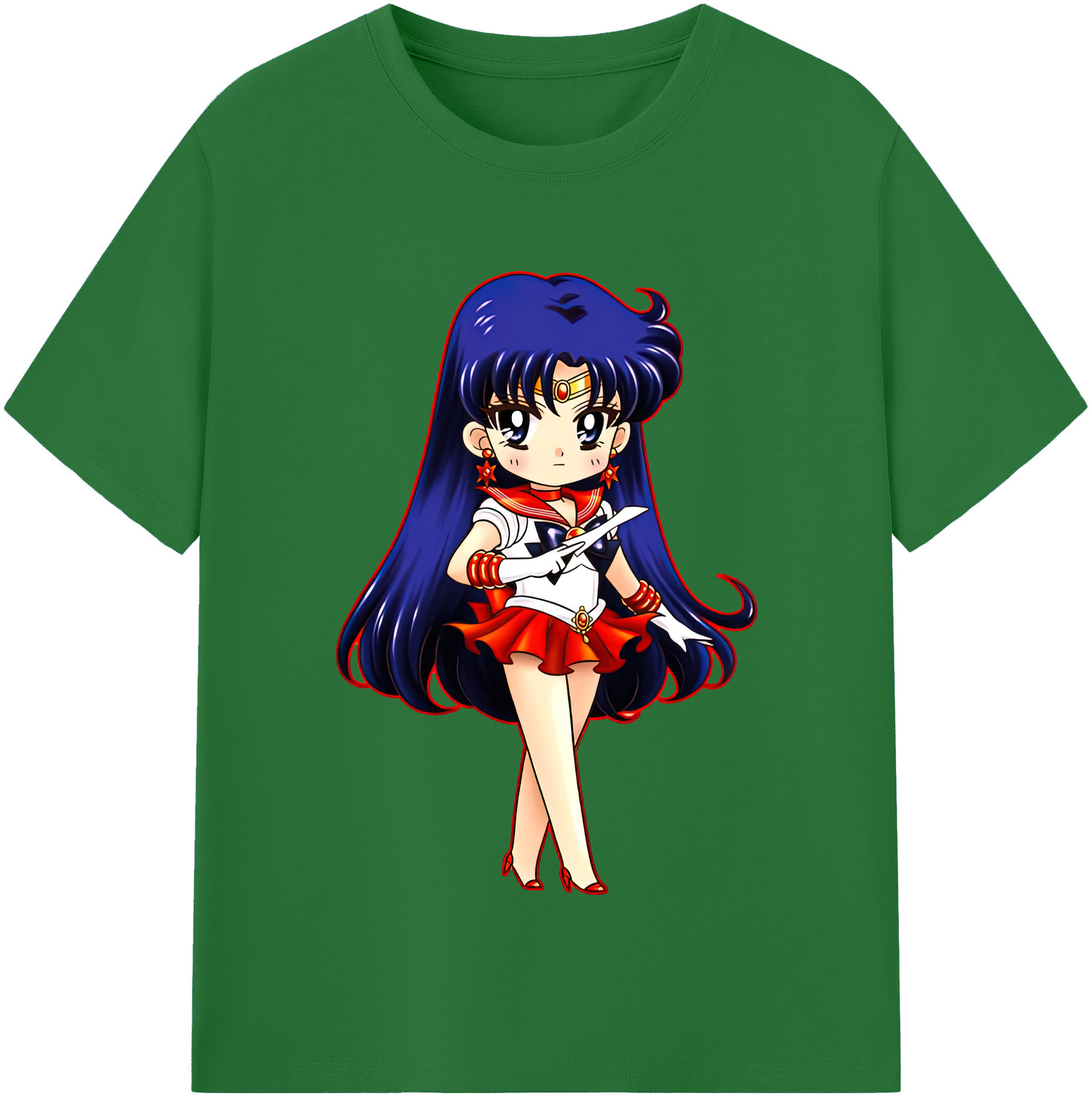 （画像用） 美少女戦士セーラームーン 火野レイ ひの レイ Sailor Moon Hino Rei （セーラーマーズ,Sailor Mars） 綿100％半袖Tシャツ（フロントプリント）