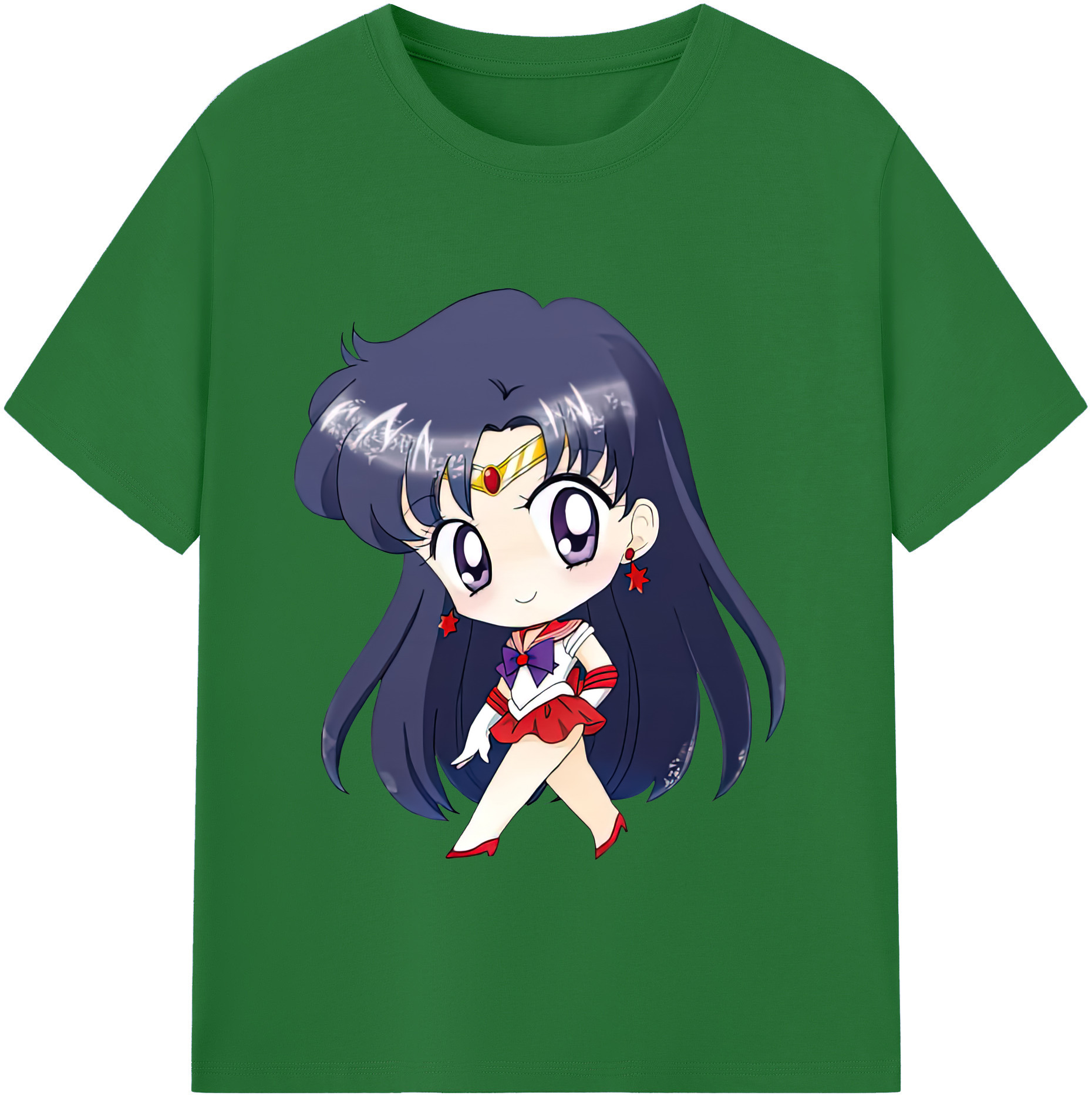 （画像用） 美少女戦士セーラームーン 火野レイ ひの レイ Sailor Moon Hino Rei （セーラーマーズ,Sailor Mars） 綿100％半袖Tシャツ（フロントプリント）