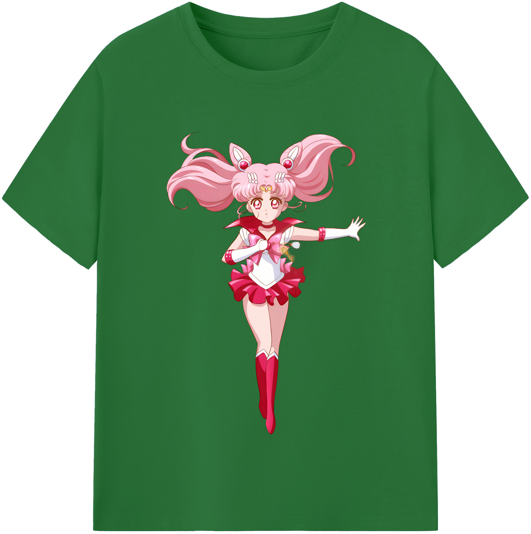 （画像用） 美少女戦士セーラームーン ちびうさ Sailor Moon Chibiusa Tsukino Usagi Small Lady Serenity 綿100％半袖Tシャツ（フロントプリント）