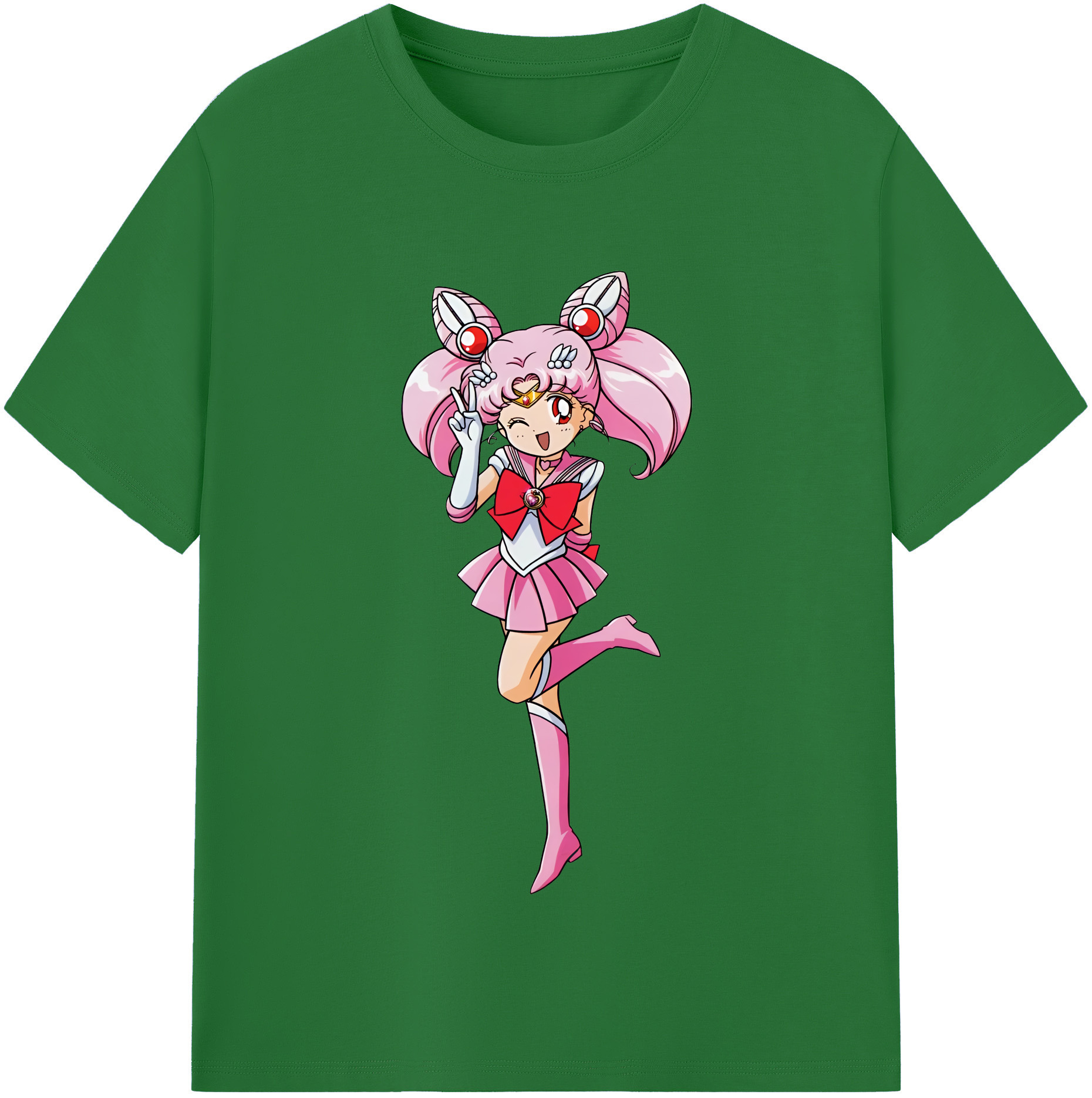 （画像用） 美少女戦士セーラームーン ちびうさ Sailor Moon Chibiusa Tsukino Usagi Small Lady Serenity 綿100％半袖Tシャツ（フロントプリント）