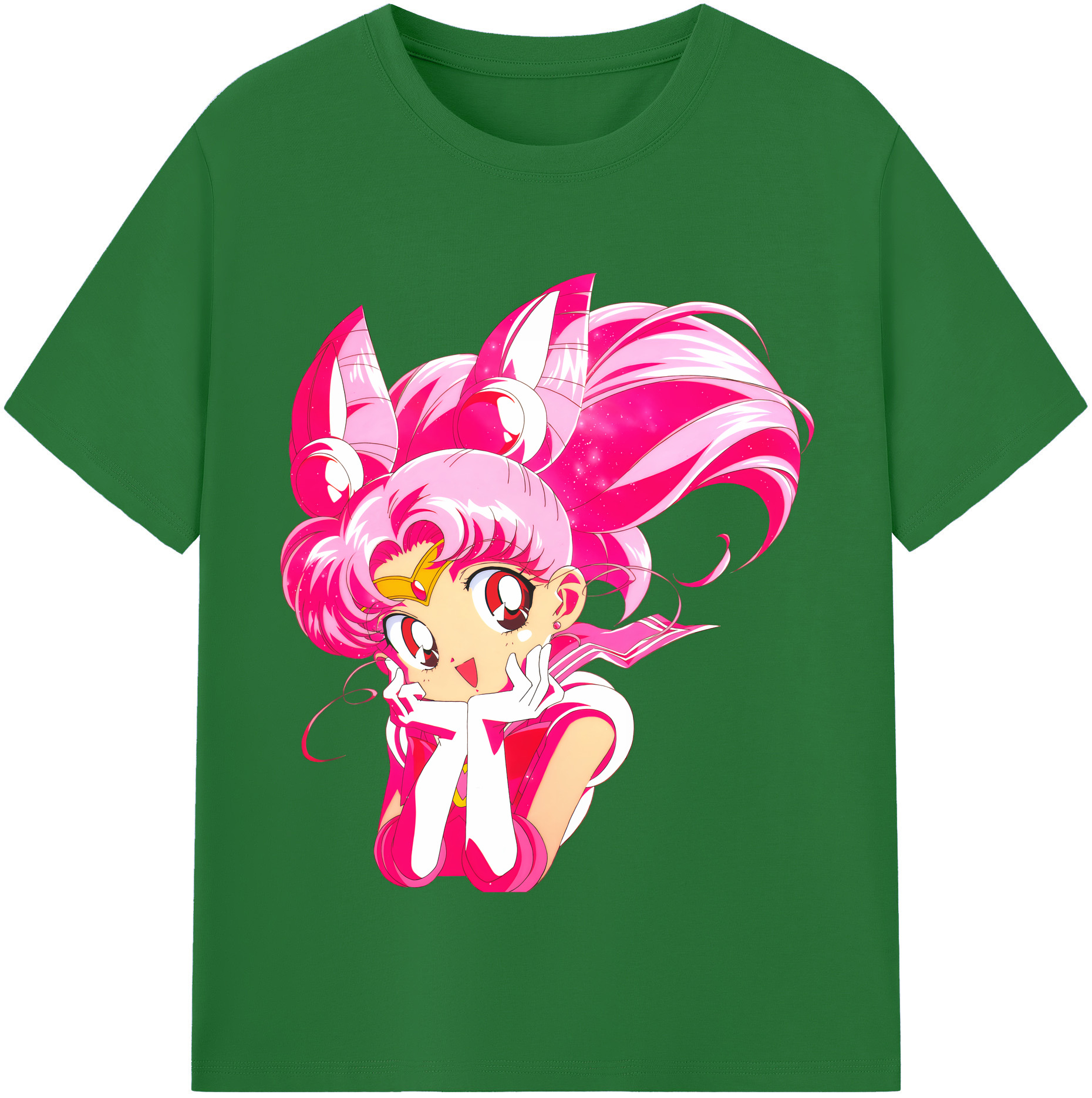 （画像用） 美少女戦士セーラームーン ちびうさ Sailor Moon Chibiusa Tsukino Usagi Small Lady Serenity 綿100％半袖Tシャツ（フロントプリント）