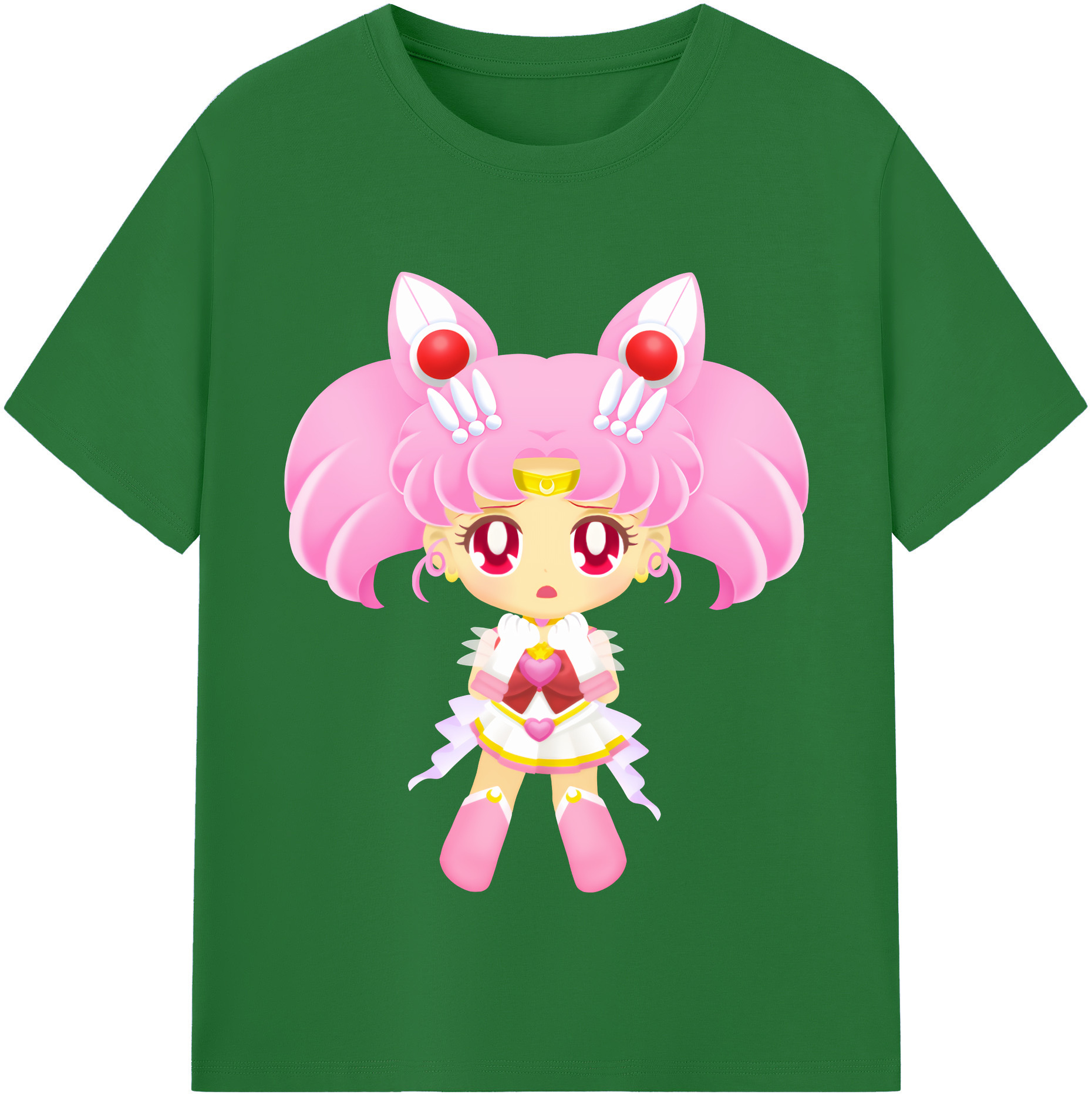 （画像用） 美少女戦士セーラームーン ちびうさ Sailor Moon Chibiusa Tsukino Usagi Small Lady Serenity 綿100％半袖Tシャツ（フロントプリント）