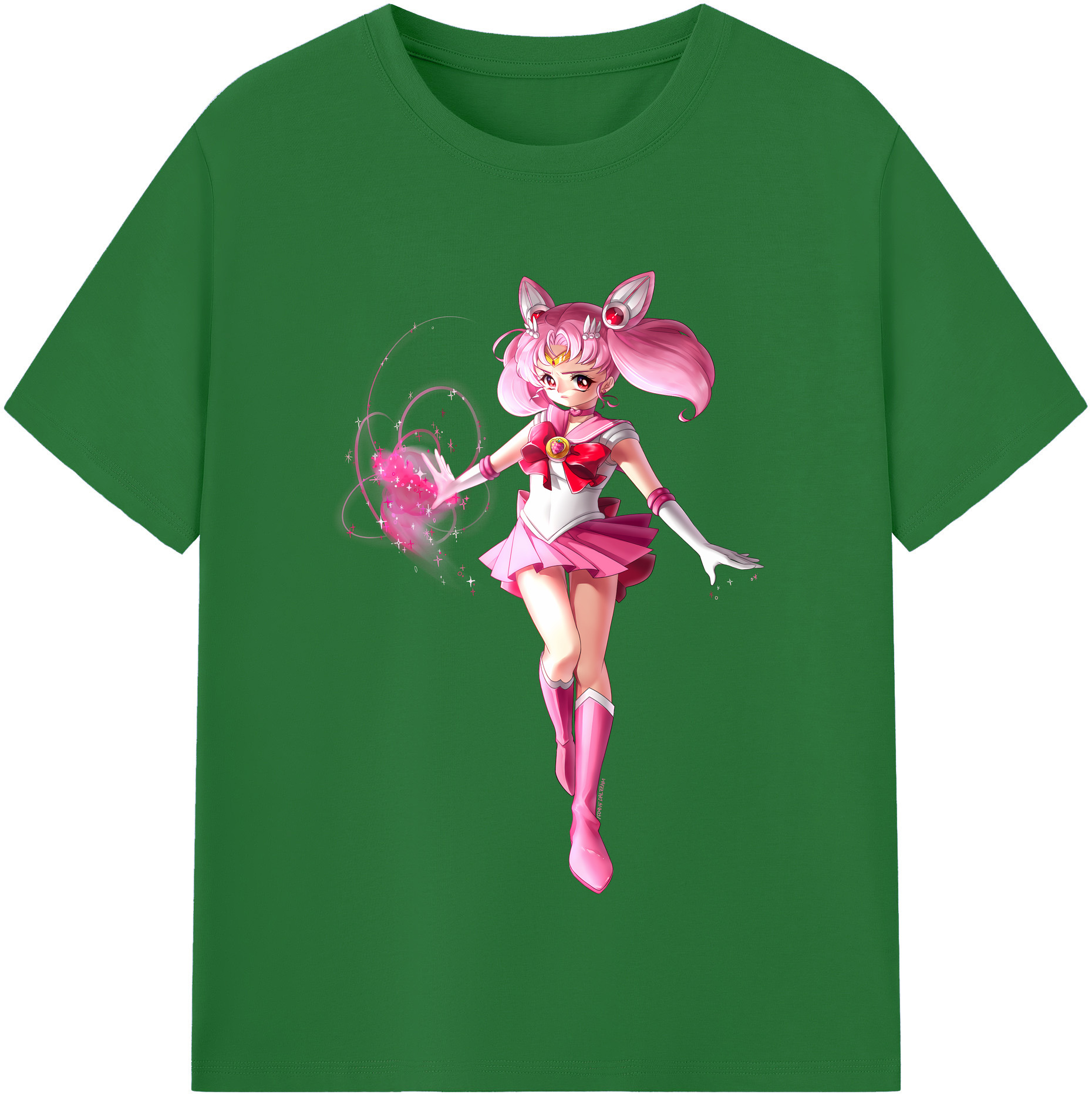 （画像用） 美少女戦士セーラームーン ちびうさ Sailor Moon Chibiusa Tsukino Usagi Small Lady Serenity 綿100％半袖Tシャツ（フロントプリント）