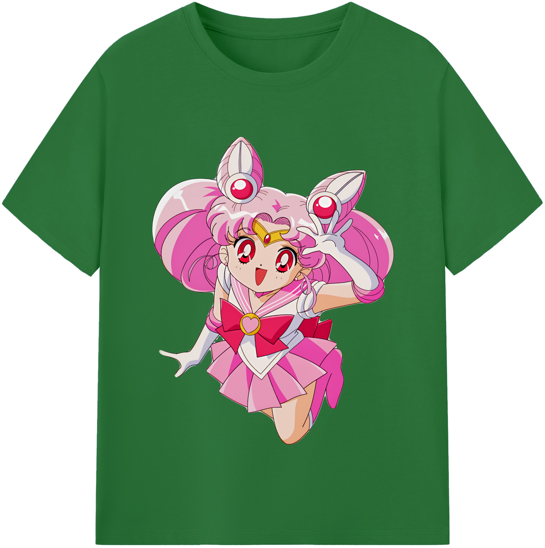 （画像用） 美少女戦士セーラームーン ちびうさ Sailor Moon Chibiusa Tsukino Usagi Small Lady Serenity 綿100％半袖Tシャツ（フロントプリント）
