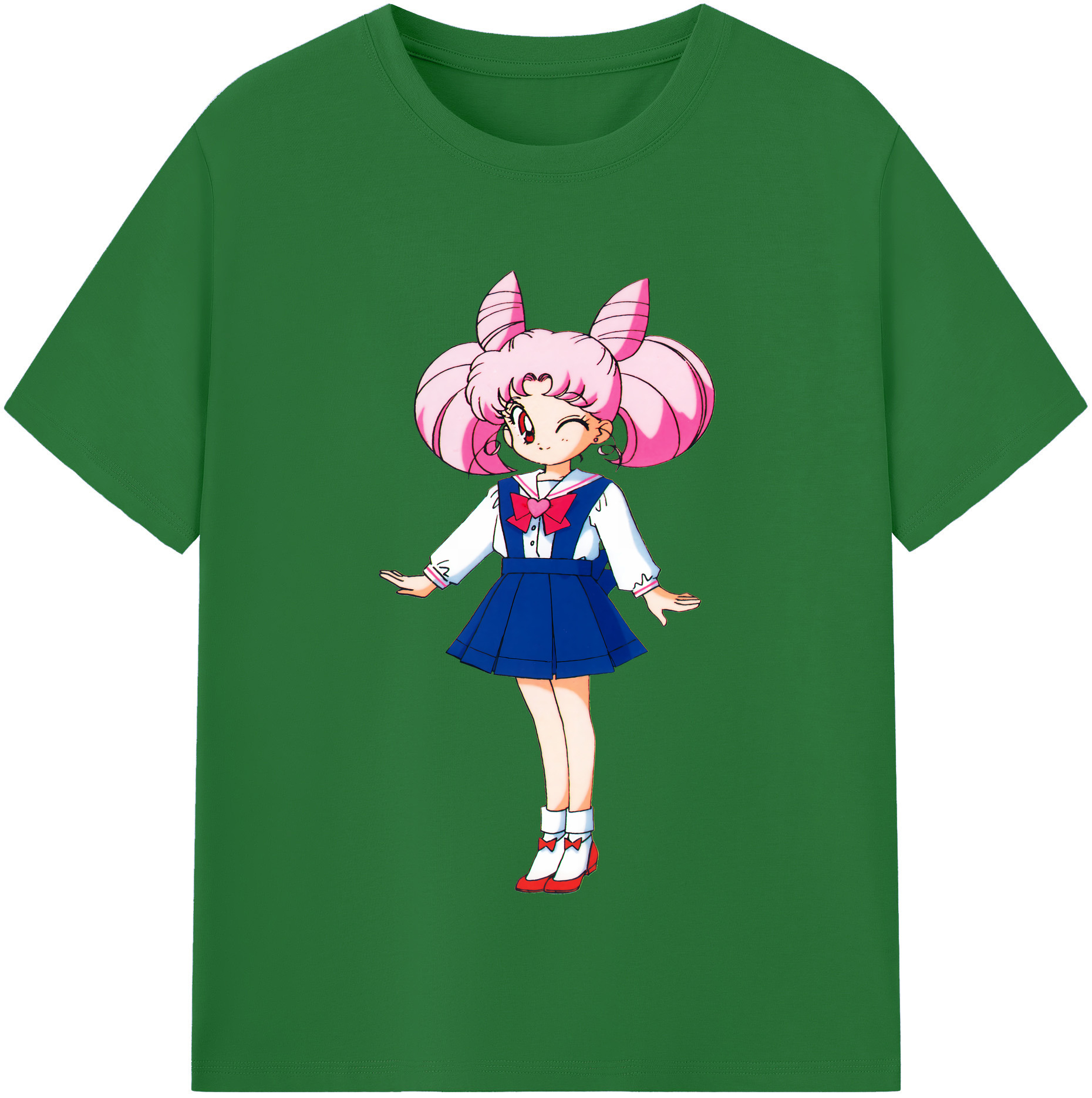 （画像用） 美少女戦士セーラームーン ちびうさ Sailor Moon Chibiusa Tsukino Usagi Small Lady Serenity 綿100％半袖Tシャツ（フロントプリント）