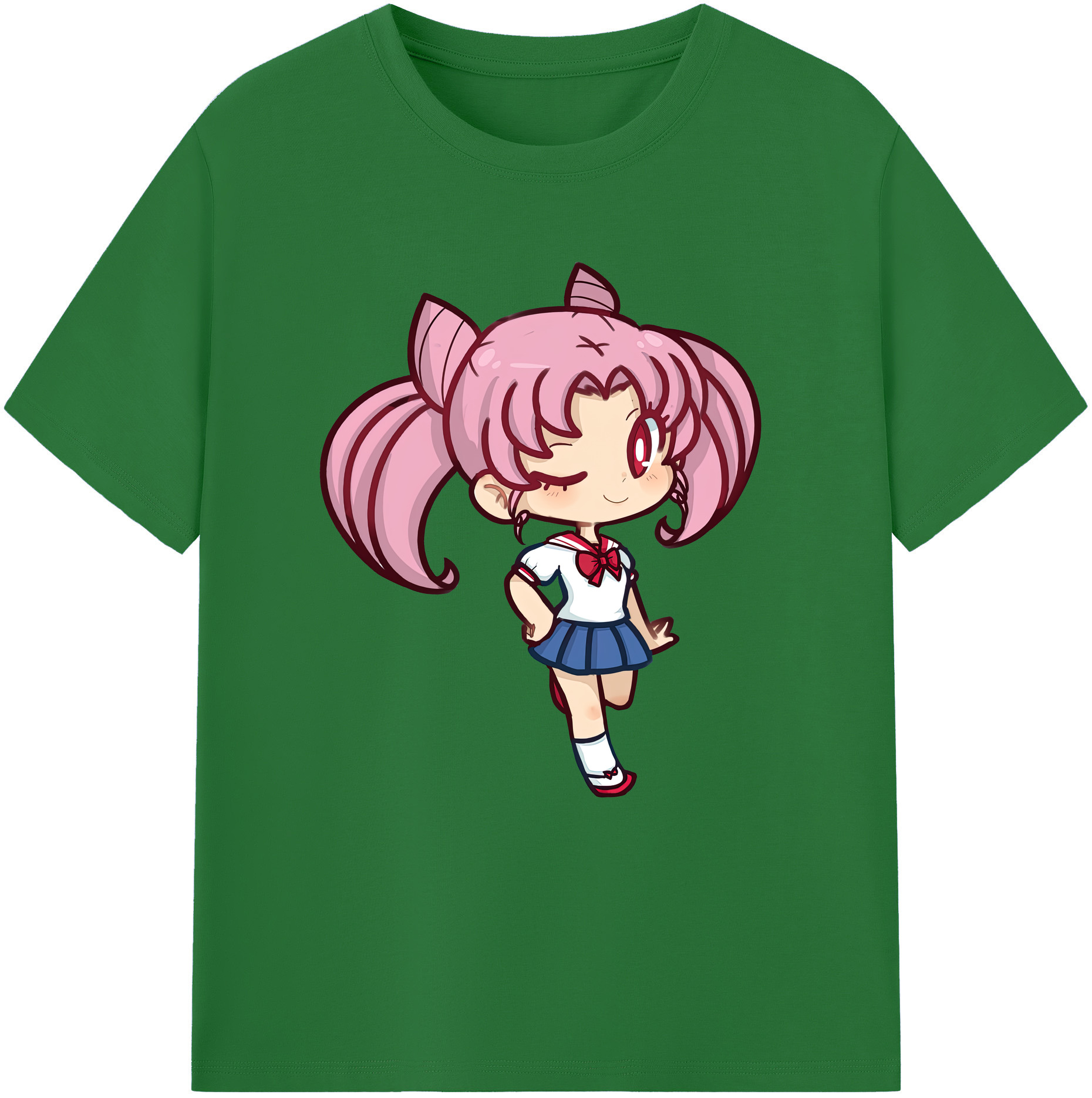 （画像用） 美少女戦士セーラームーン ちびうさ Sailor Moon Chibiusa Tsukino Usagi Small Lady Serenity 綿100％半袖Tシャツ（フロントプリント）