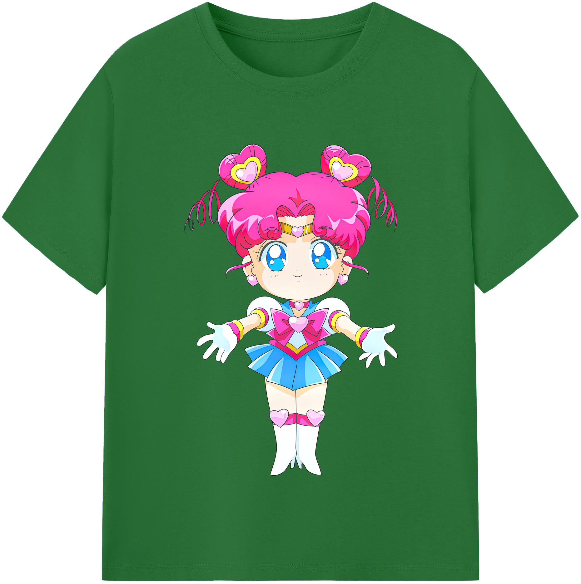 （画像用） 美少女戦士セーラームーン ちびうさ Sailor Moon Chibiusa Tsukino Usagi Small Lady Serenity 綿100％半袖Tシャツ（フロントプリント）