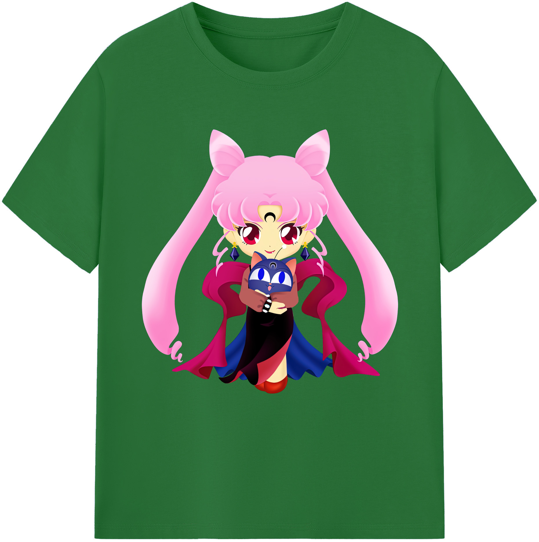 （画像用） 美少女戦士セーラームーン ちびうさ Sailor Moon Chibiusa Tsukino Usagi Small Lady Serenity 綿100％半袖Tシャツ（フロントプリント）