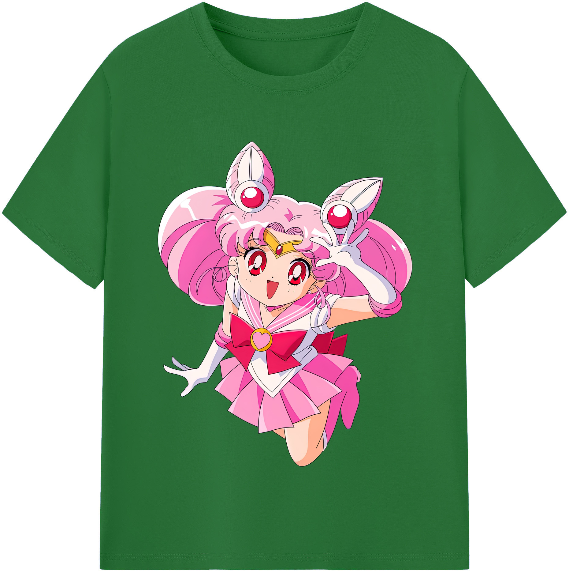 （画像用） 美少女戦士セーラームーン ちびうさ Sailor Moon Chibiusa Tsukino Usagi Small Lady Serenity 綿100％半袖Tシャツ（フロントプリント）