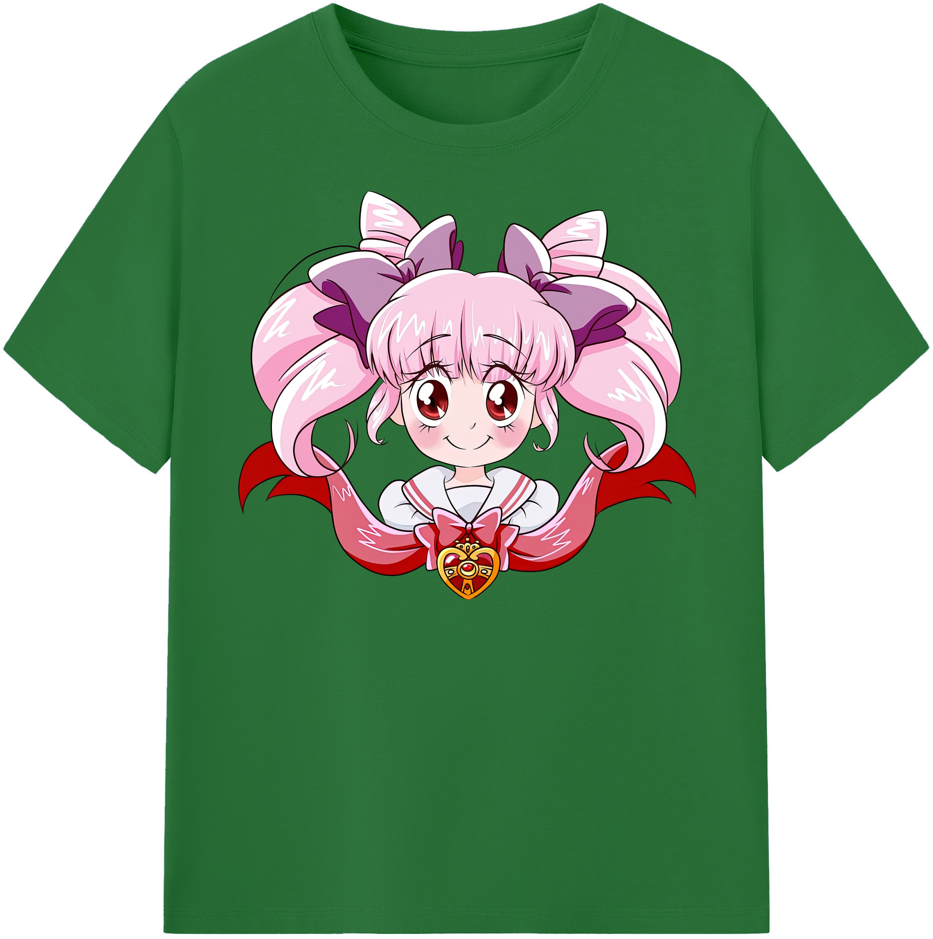 （画像用） 美少女戦士セーラームーン ちびうさ Sailor Moon Chibiusa Tsukino Usagi Small Lady Serenity 綿100％半袖Tシャツ（フロントプリント）