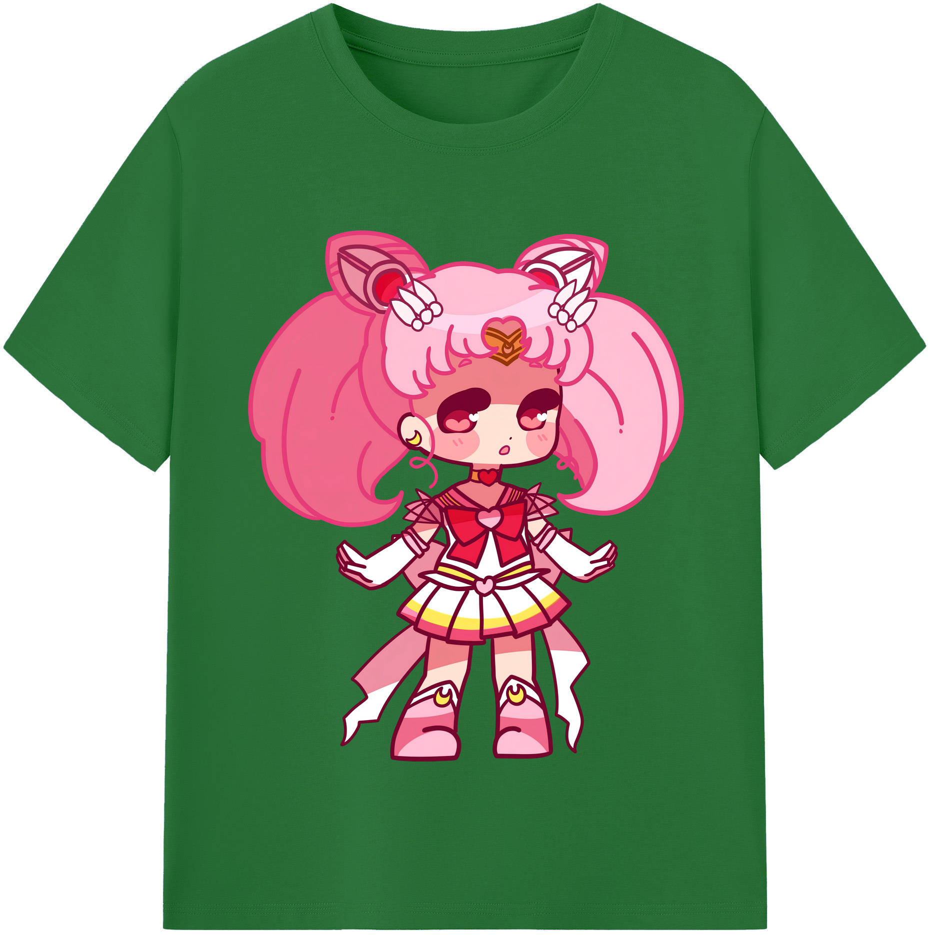 （画像用） 美少女戦士セーラームーン ちびうさ Sailor Moon Chibiusa Tsukino Usagi Small Lady Serenity 綿100％半袖Tシャツ（フロントプリント）