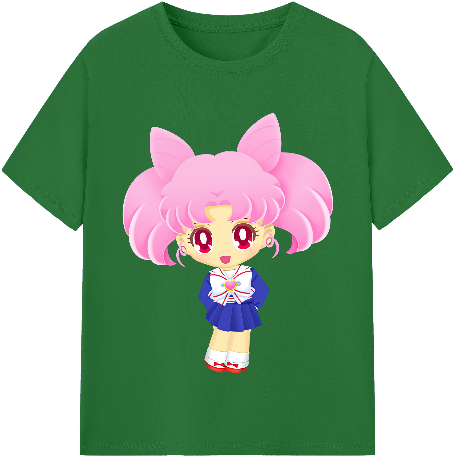 （画像用） 美少女戦士セーラームーン ちびうさ Sailor Moon Chibiusa Tsukino Usagi Small Lady Serenity 綿100％半袖Tシャツ（フロントプリント）