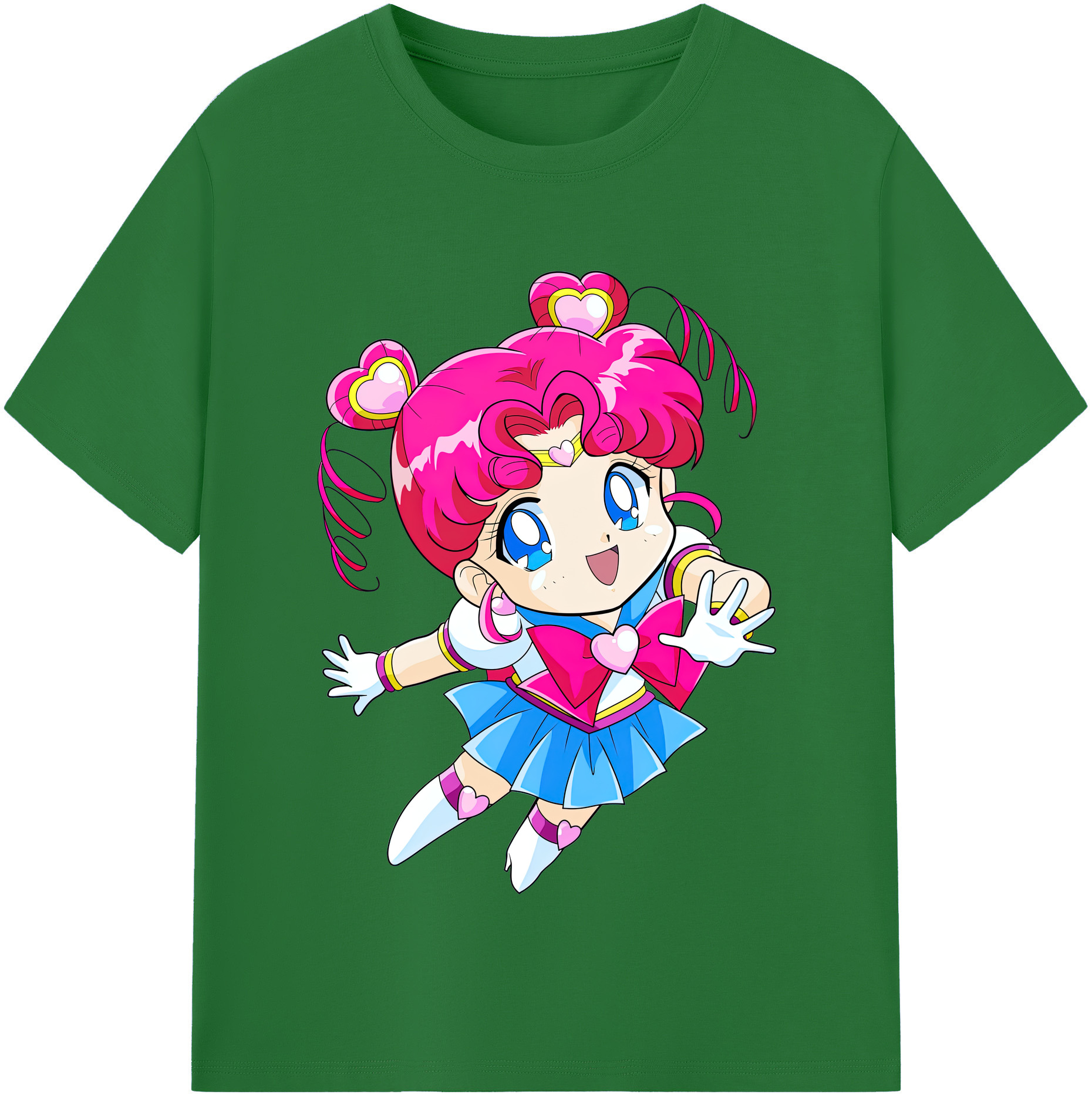 （画像用） 美少女戦士セーラームーン ちびうさ Sailor Moon Chibiusa Tsukino Usagi Small Lady Serenity 綿100％半袖Tシャツ（フロントプリント）