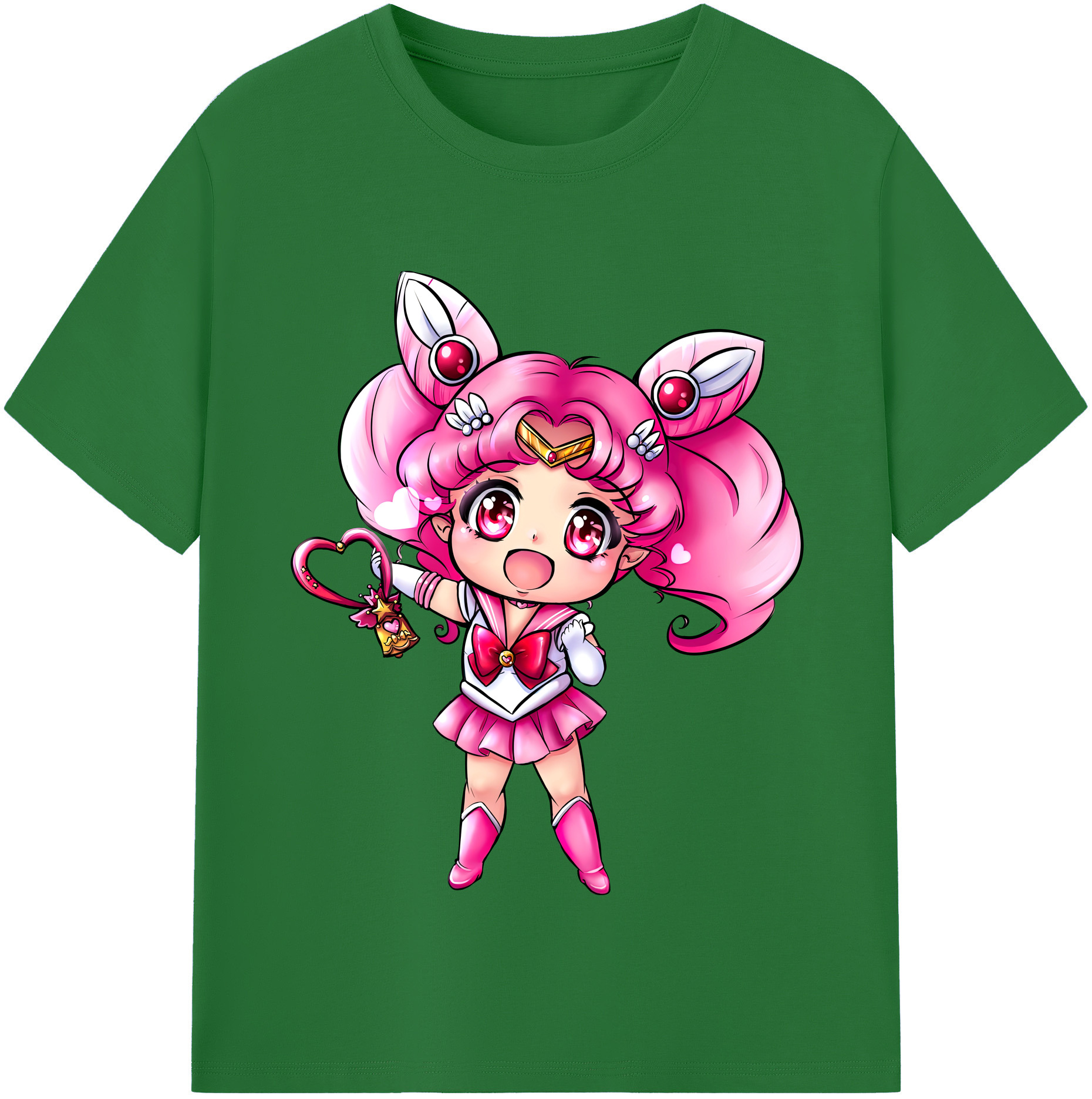 （画像用） 美少女戦士セーラームーン ちびうさ Sailor Moon Chibiusa Tsukino Usagi Small Lady Serenity 綿100％半袖Tシャツ（フロントプリント）