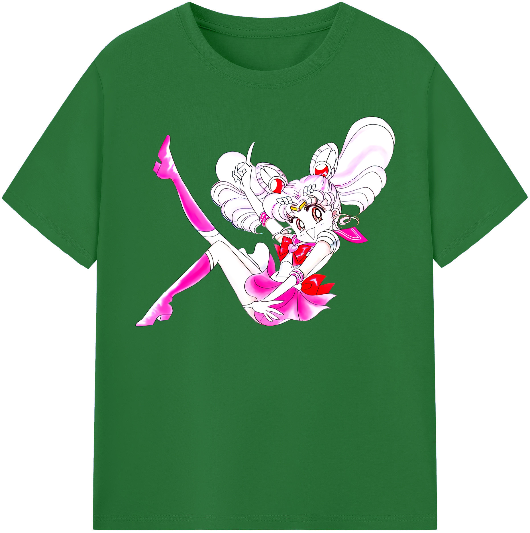 （画像用） 美少女戦士セーラームーン ちびうさ Sailor Moon Chibiusa Tsukino Usagi Small Lady Serenity 綿100％半袖Tシャツ（フロントプリント）