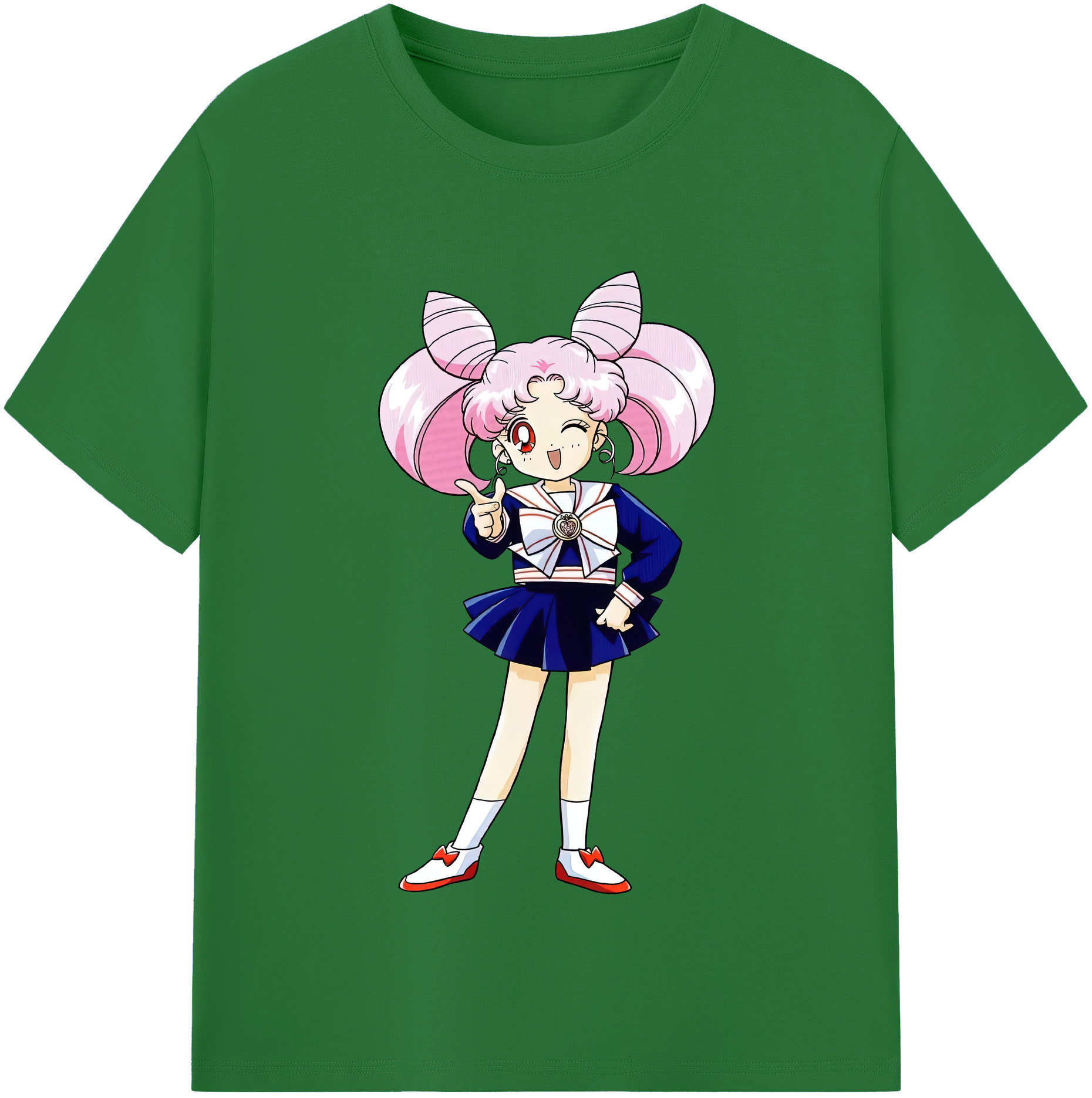 （画像用） 美少女戦士セーラームーン ちびうさ Sailor Moon Chibiusa Tsukino Usagi Small Lady Serenity 綿100％半袖Tシャツ（フロントプリント）