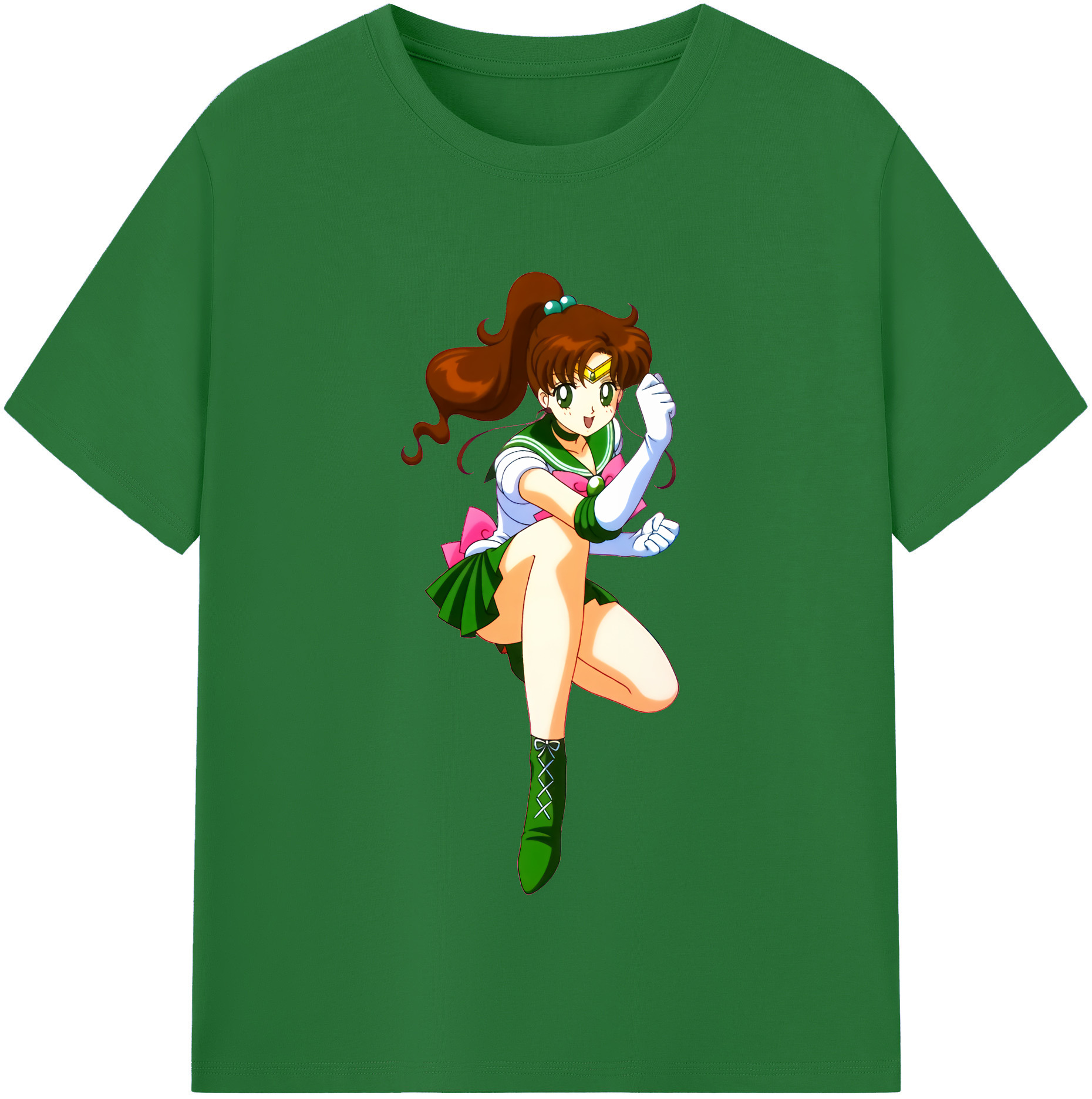 （画像用） 美少女戦士セーラームーン 木野 まこと きの まこと Sailor Moon Kino Makoto （セーラージュピター；Sailor Jupiter） 綿100％半袖Tシャツ（フロントプリント）