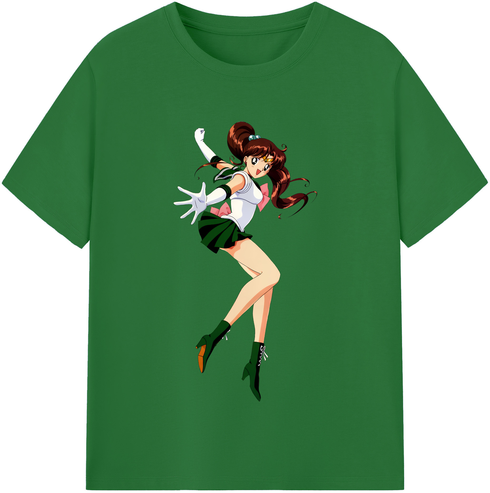 （画像用） 美少女戦士セーラームーン 木野 まこと きの まこと Sailor Moon Kino Makoto （セーラージュピター；Sailor Jupiter） 綿100％半袖Tシャツ（フロントプリント）