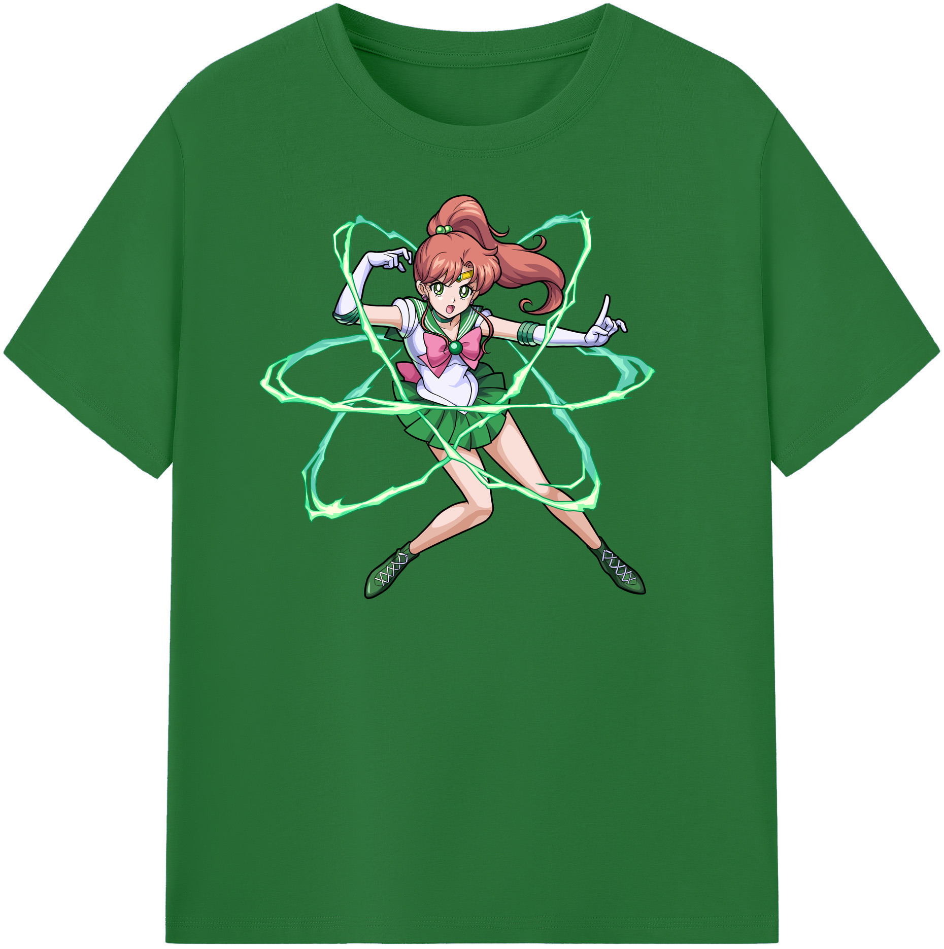 （画像用） 美少女戦士セーラームーン 木野 まこと きの まこと Sailor Moon Kino Makoto （セーラージュピター；Sailor Jupiter） 綿100％半袖Tシャツ（フロントプリント）