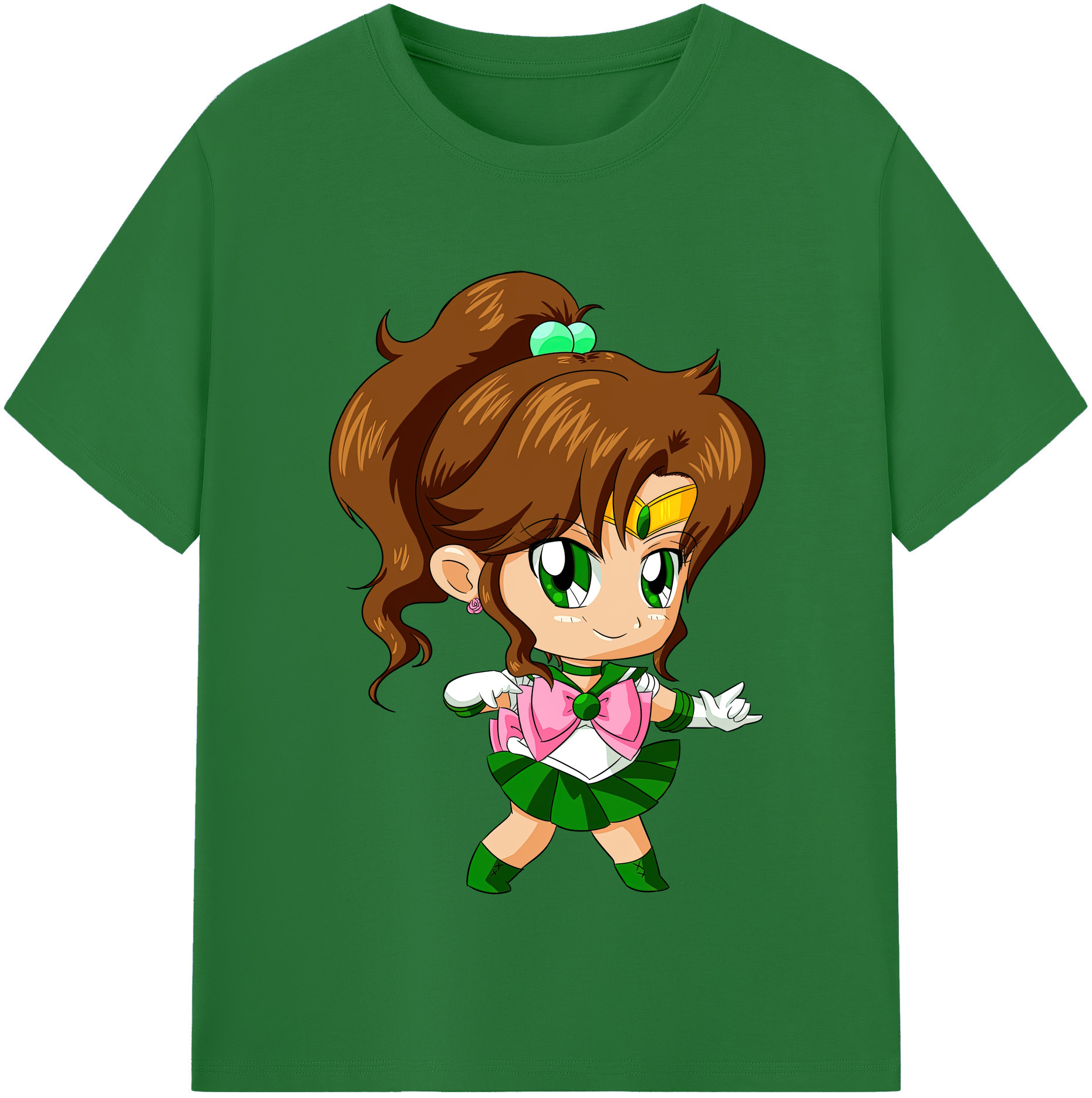 （画像用） 美少女戦士セーラームーン 木野 まこと きの まこと Sailor Moon Kino Makoto （セーラージュピター；Sailor Jupiter） 綿100％半袖Tシャツ（フロントプリント）