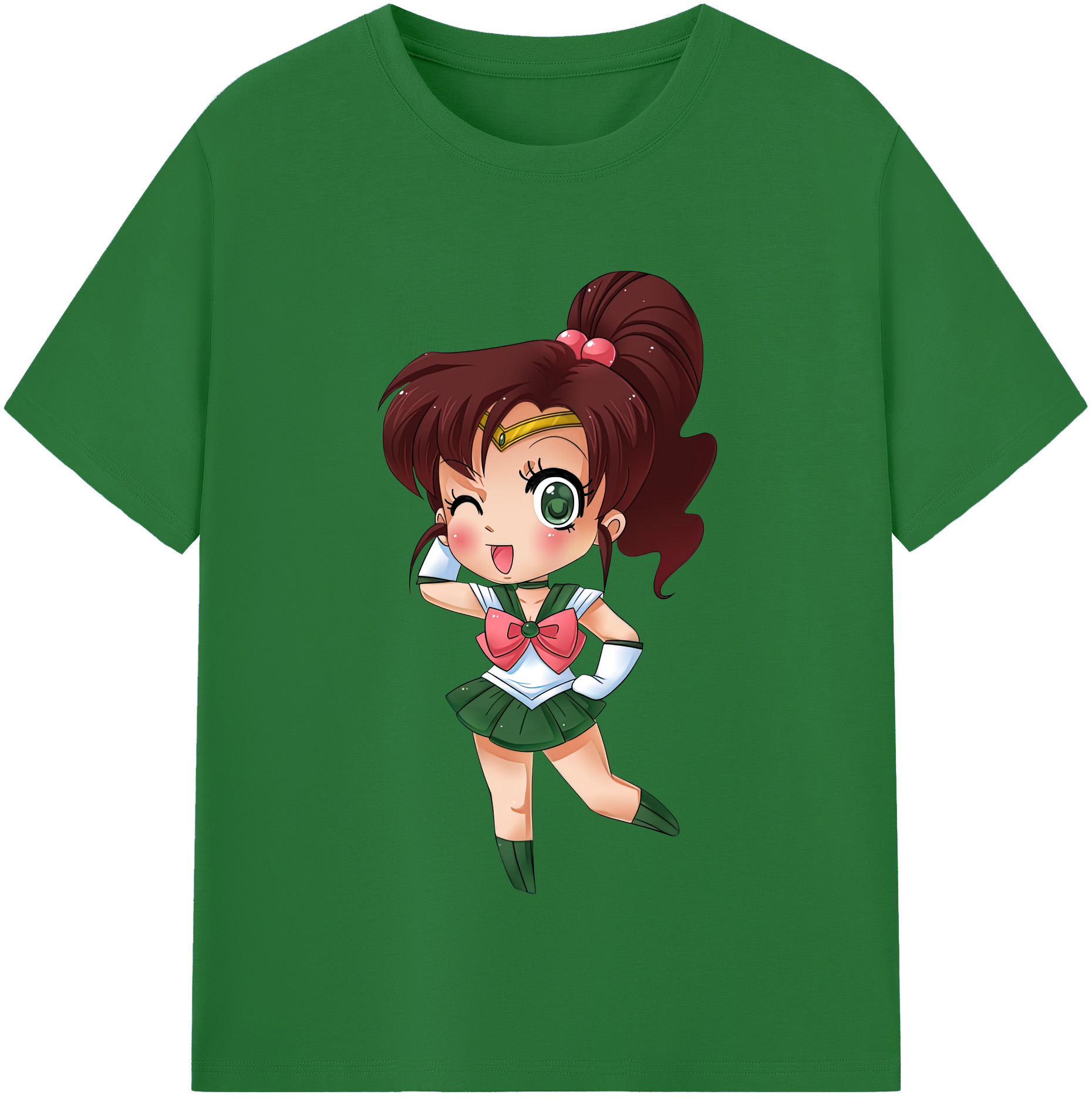 （画像用） 美少女戦士セーラームーン 木野 まこと きの まこと Sailor Moon Kino Makoto （セーラージュピター；Sailor Jupiter） 綿100％半袖Tシャツ（フロントプリント）