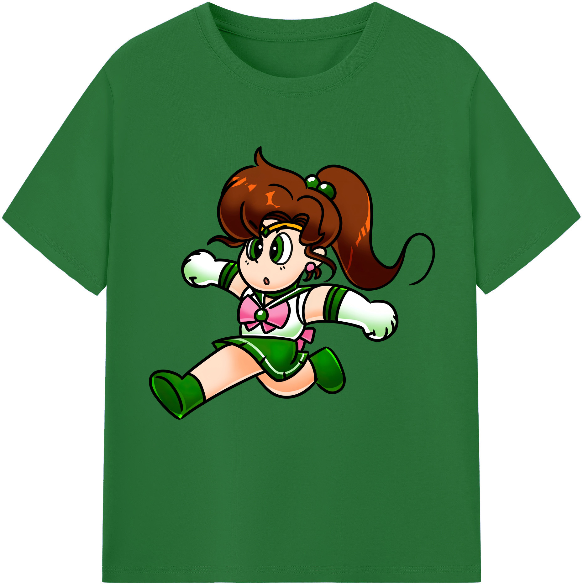 （画像用） 美少女戦士セーラームーン 木野 まこと きの まこと Sailor Moon Kino Makoto （セーラージュピター；Sailor Jupiter） 綿100％半袖Tシャツ（フロントプリント）