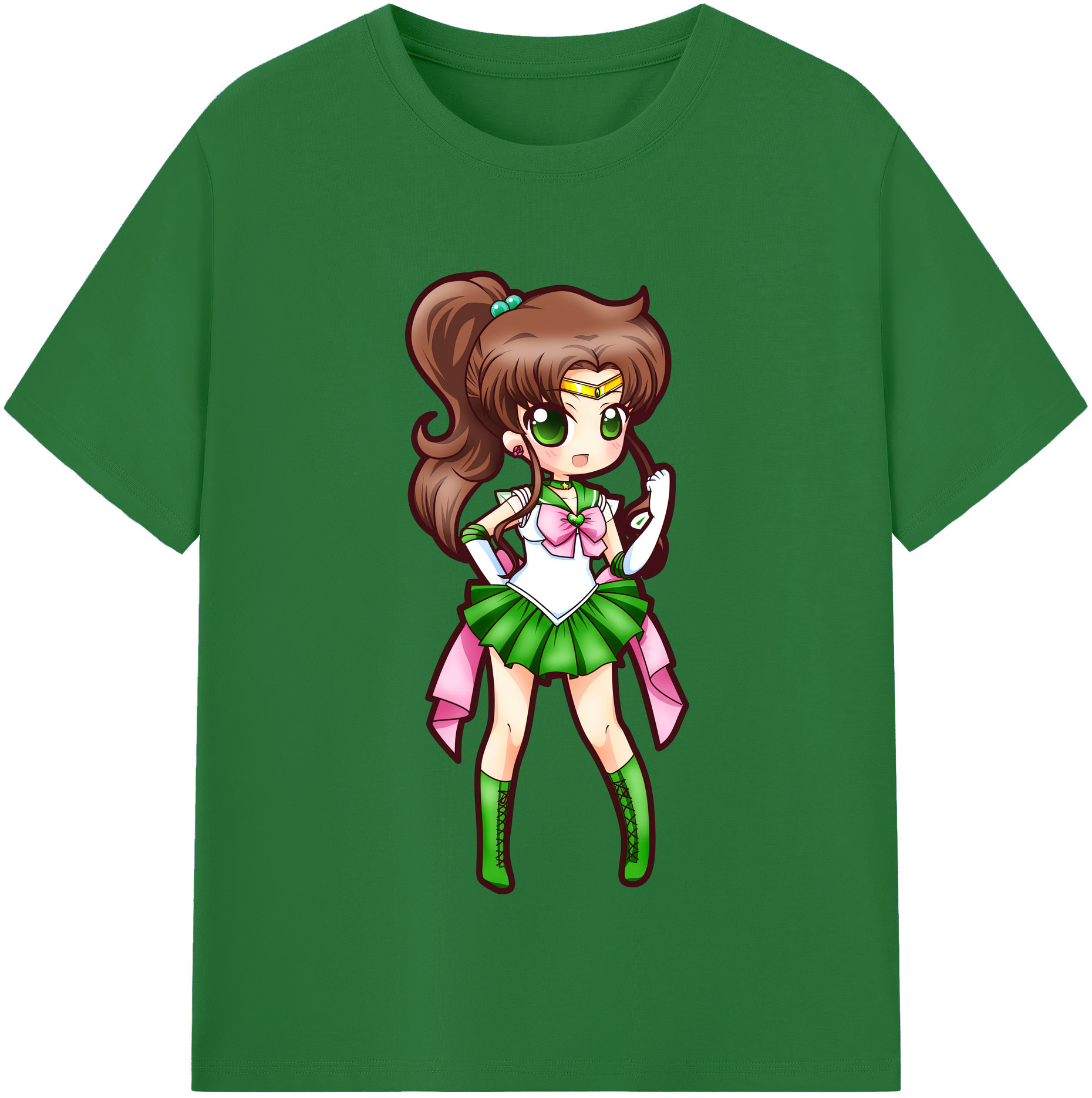 （画像用） 美少女戦士セーラームーン 木野 まこと きの まこと Sailor Moon Kino Makoto （セーラージュピター；Sailor Jupiter） 綿100％半袖Tシャツ（フロントプリント）