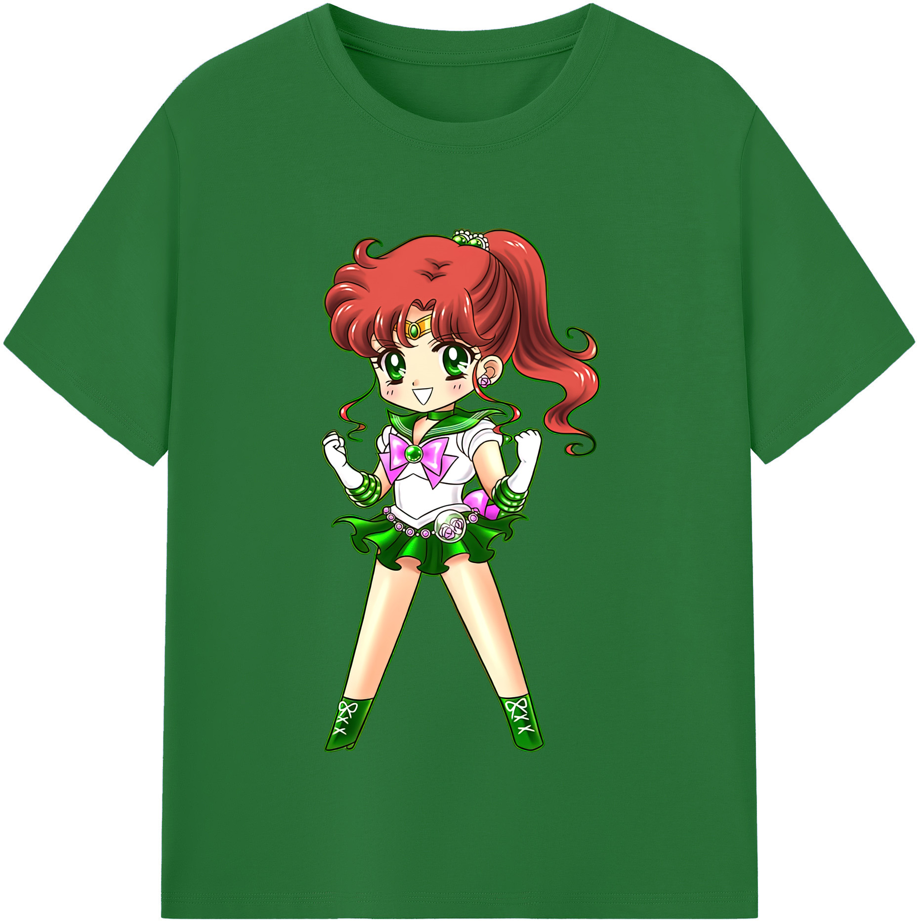 （画像用） 美少女戦士セーラームーン 木野 まこと きの まこと Sailor Moon Kino Makoto （セーラージュピター；Sailor Jupiter） 綿100％半袖Tシャツ（フロントプリント）