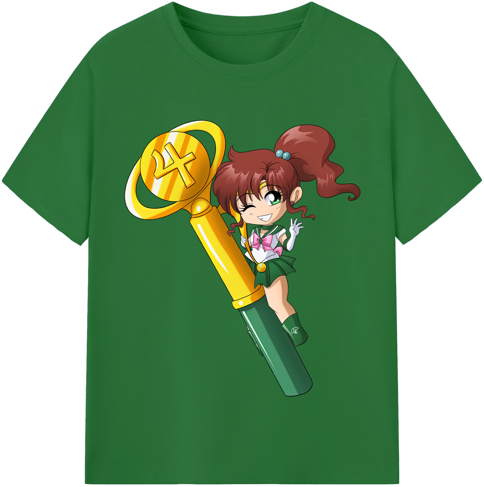（画像用） 美少女戦士セーラームーン 木野 まこと きの まこと Sailor Moon Kino Makoto （セーラージュピター；Sailor Jupiter） 綿100％半袖Tシャツ（フロントプリント）
